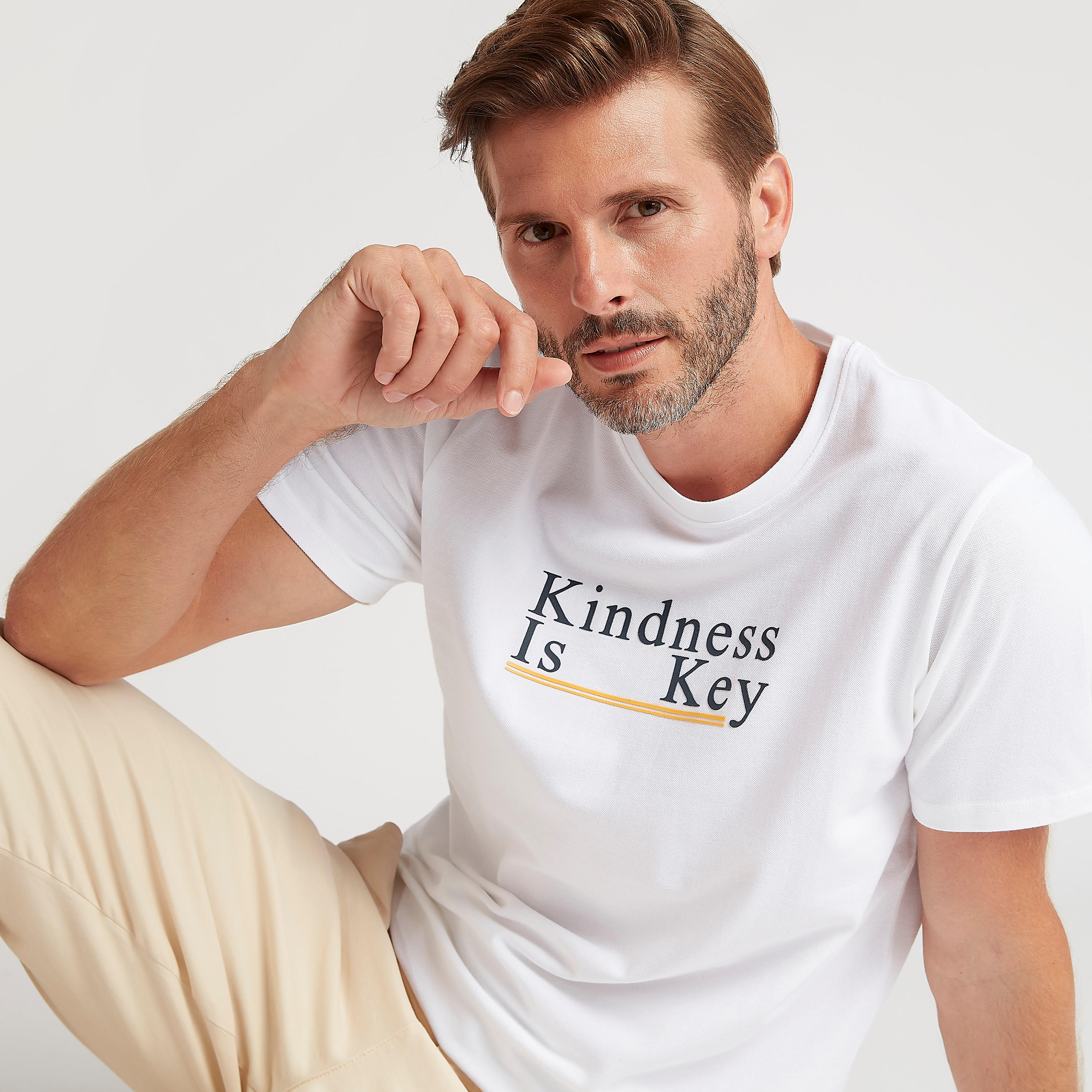 Iconic Printed T-shirt with Short Sleeves and Crew Neck-men-clothing-tshirtsandpolos-tshirts-image-1