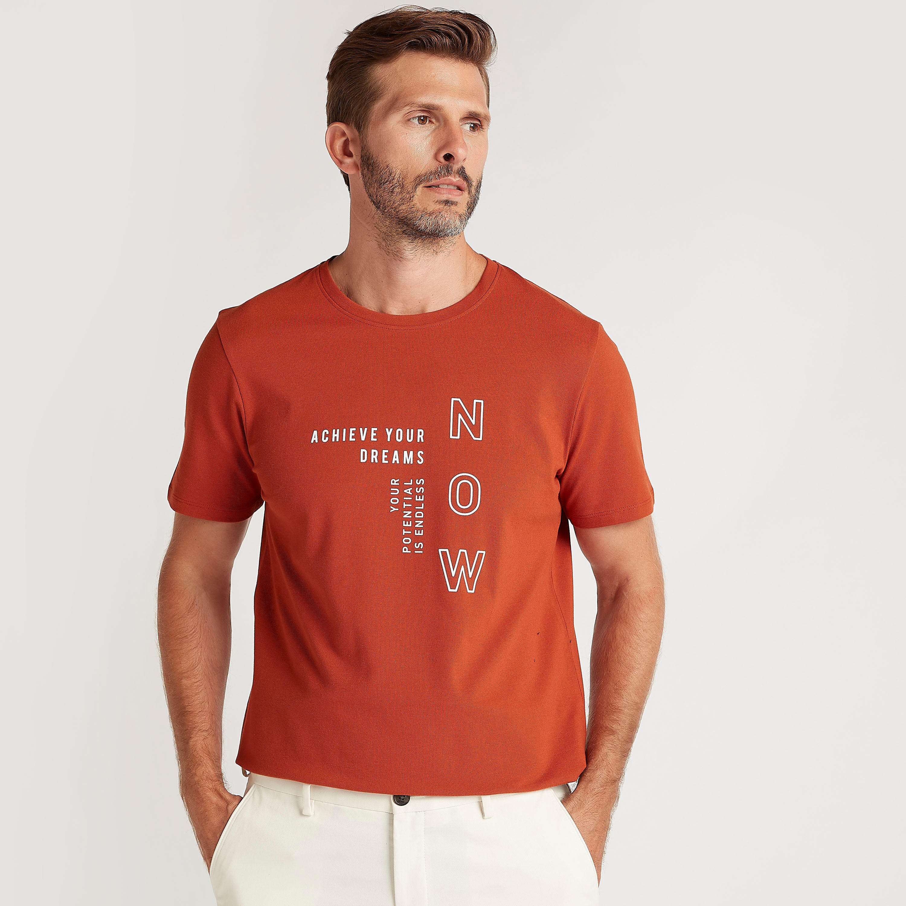 Iconic Printed T-shirt with Short Sleeves and Crew Neck-men-clothing-tshirtsandpolos-tshirts-image-1