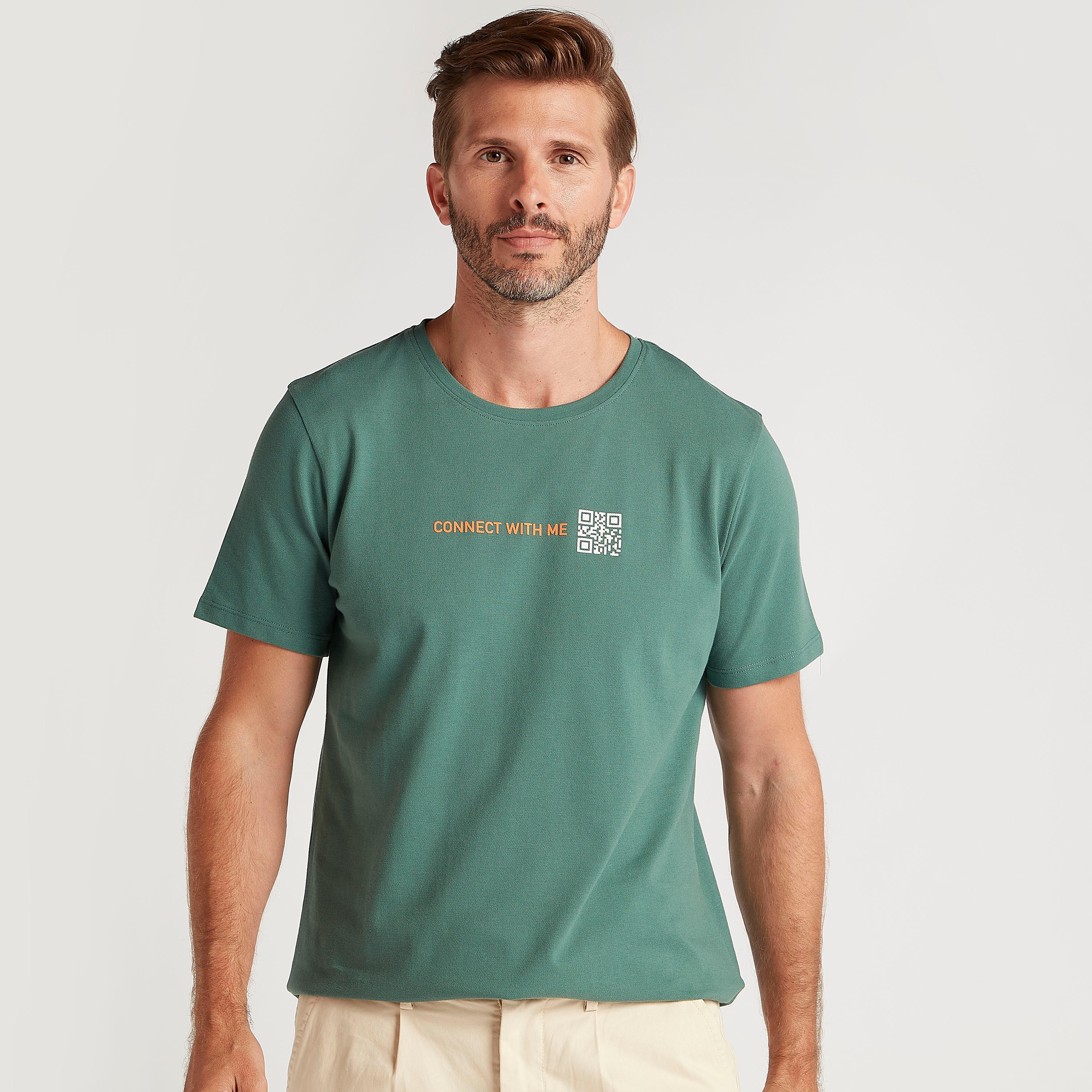 Iconic Printed T-shirt with Crew Neck and Short Sleeves-men-clothing-tshirtsandpolos-tshirts-image-1
