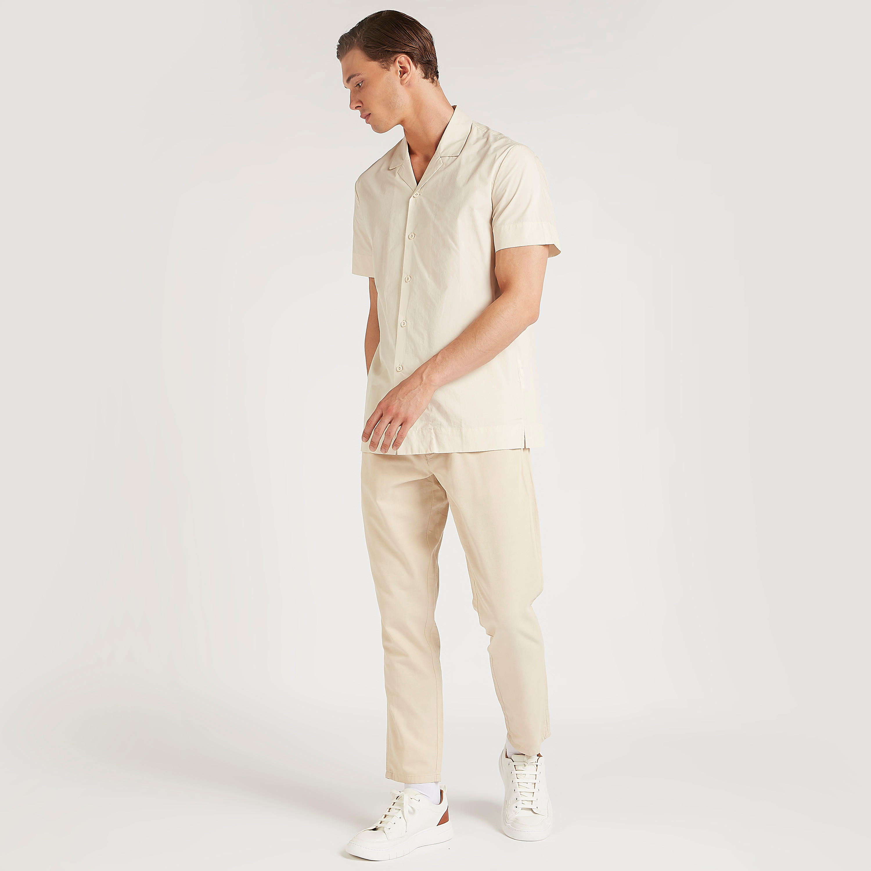Iconic Solid Shirt with Spread Collar and Short Sleeves-men-clothing-shirts-image-6