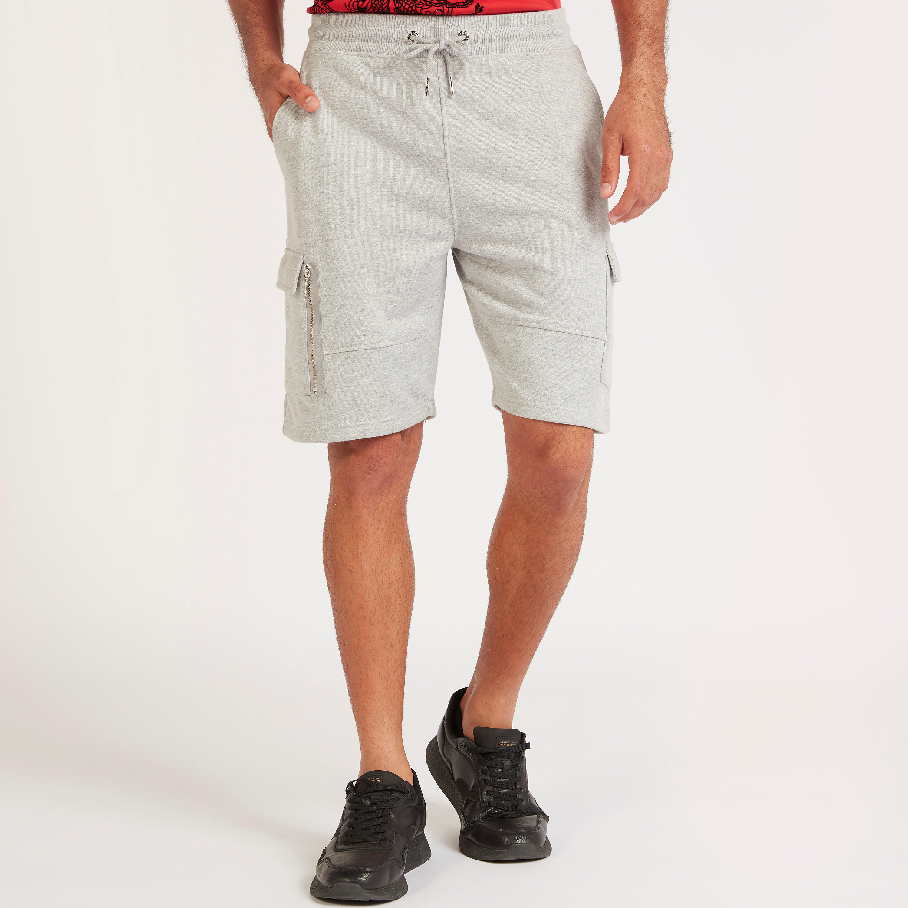 شورت بارز الملمس برباط إغلاق وجيوب من آيكونيك-men-clothing-bottoms-shorts-image-4