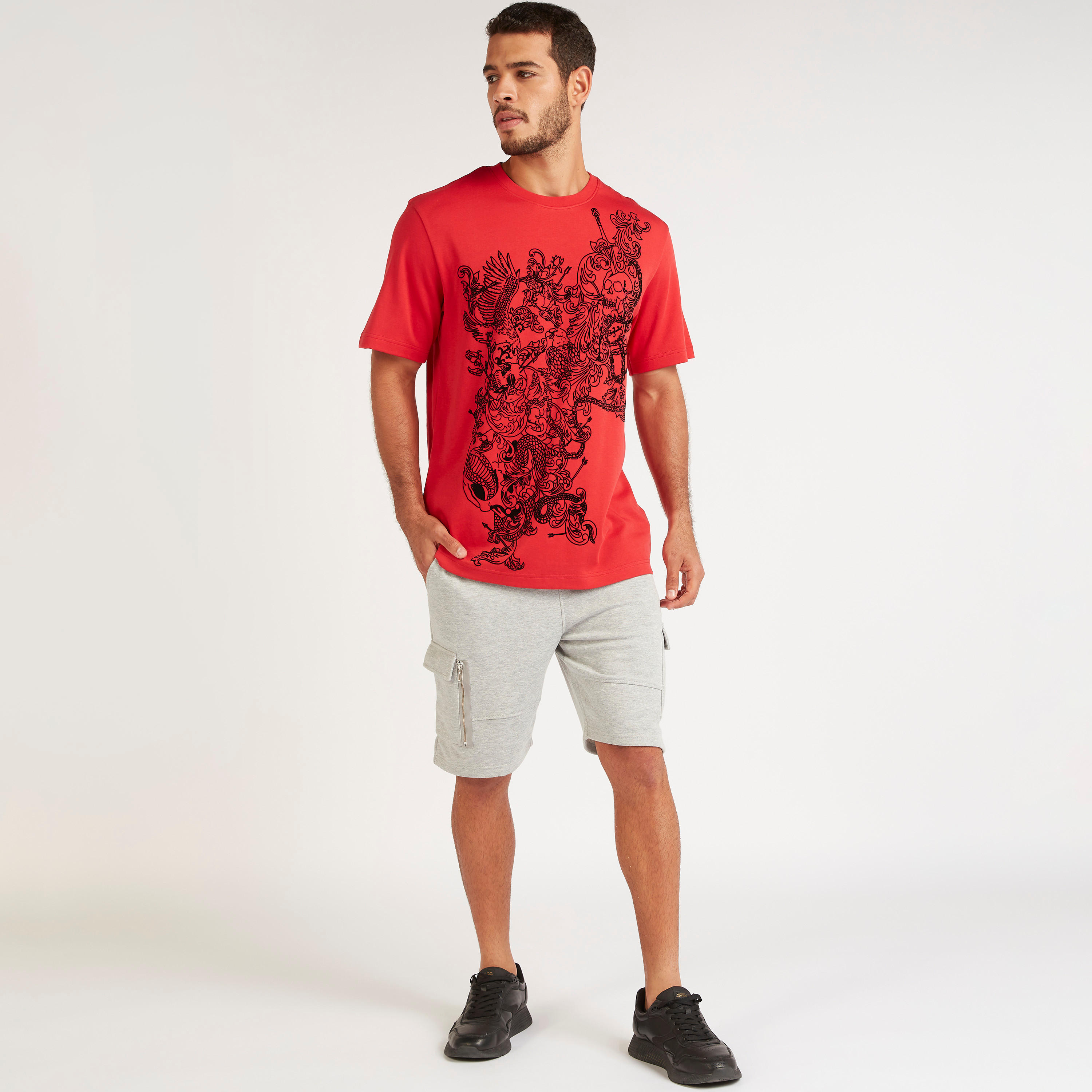 شورت بارز الملمس برباط إغلاق وجيوب من آيكونيك-men-clothing-bottoms-shorts-image-3