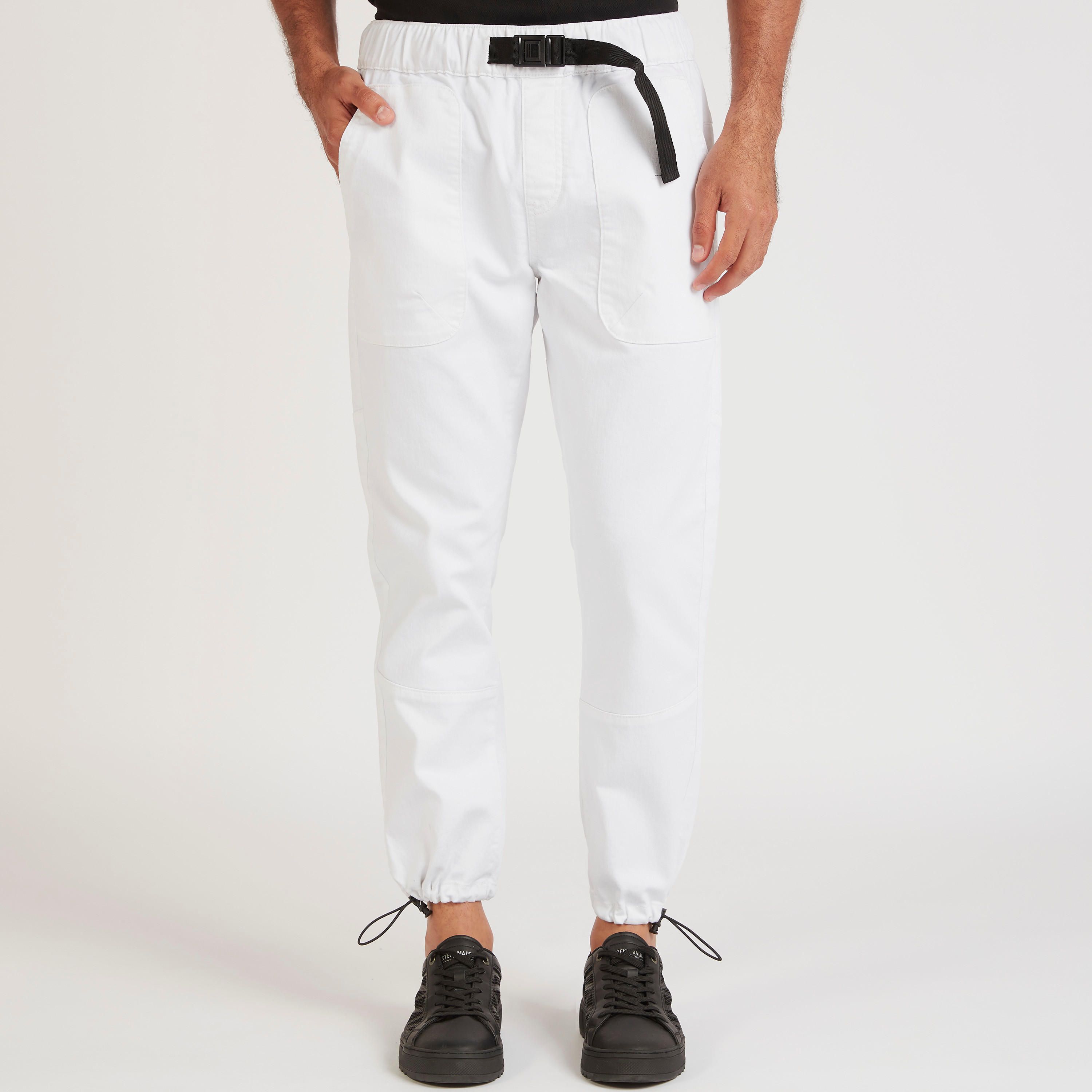 Iconic Solid Joggers with Buckled Belt and Pockets-men-clothing-bottoms-joggers-image-1