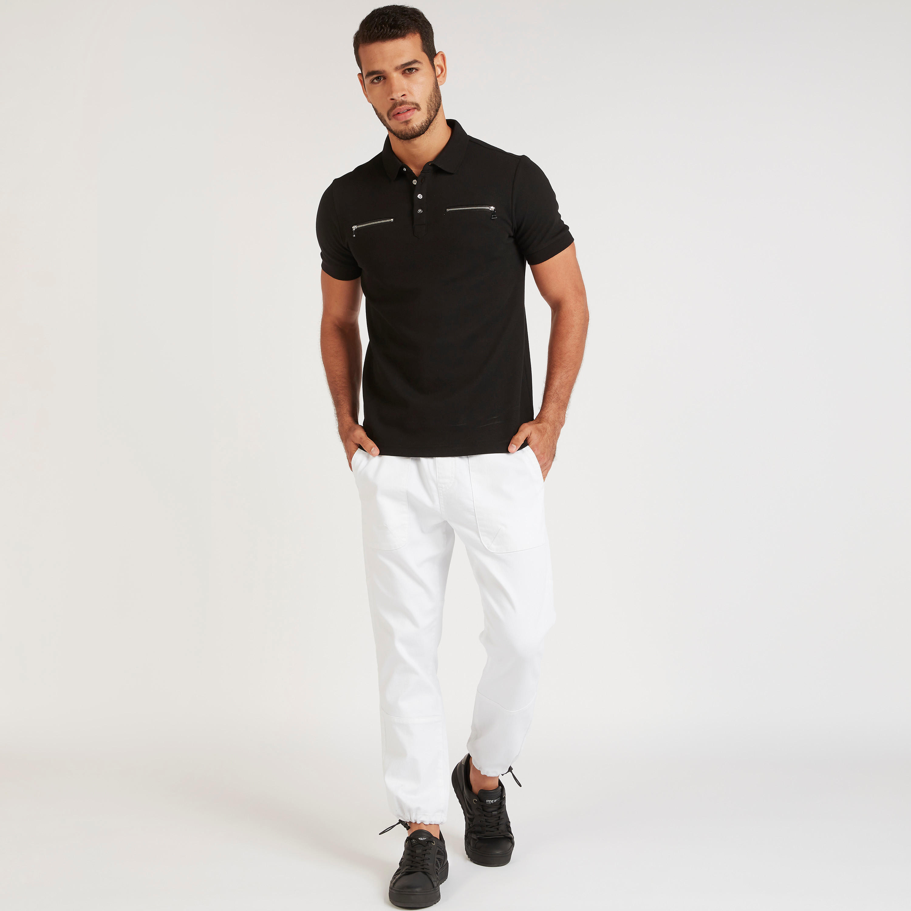 Iconic Solid Joggers with Buckled Belt and Pockets-men-clothing-bottoms-joggers-image-2