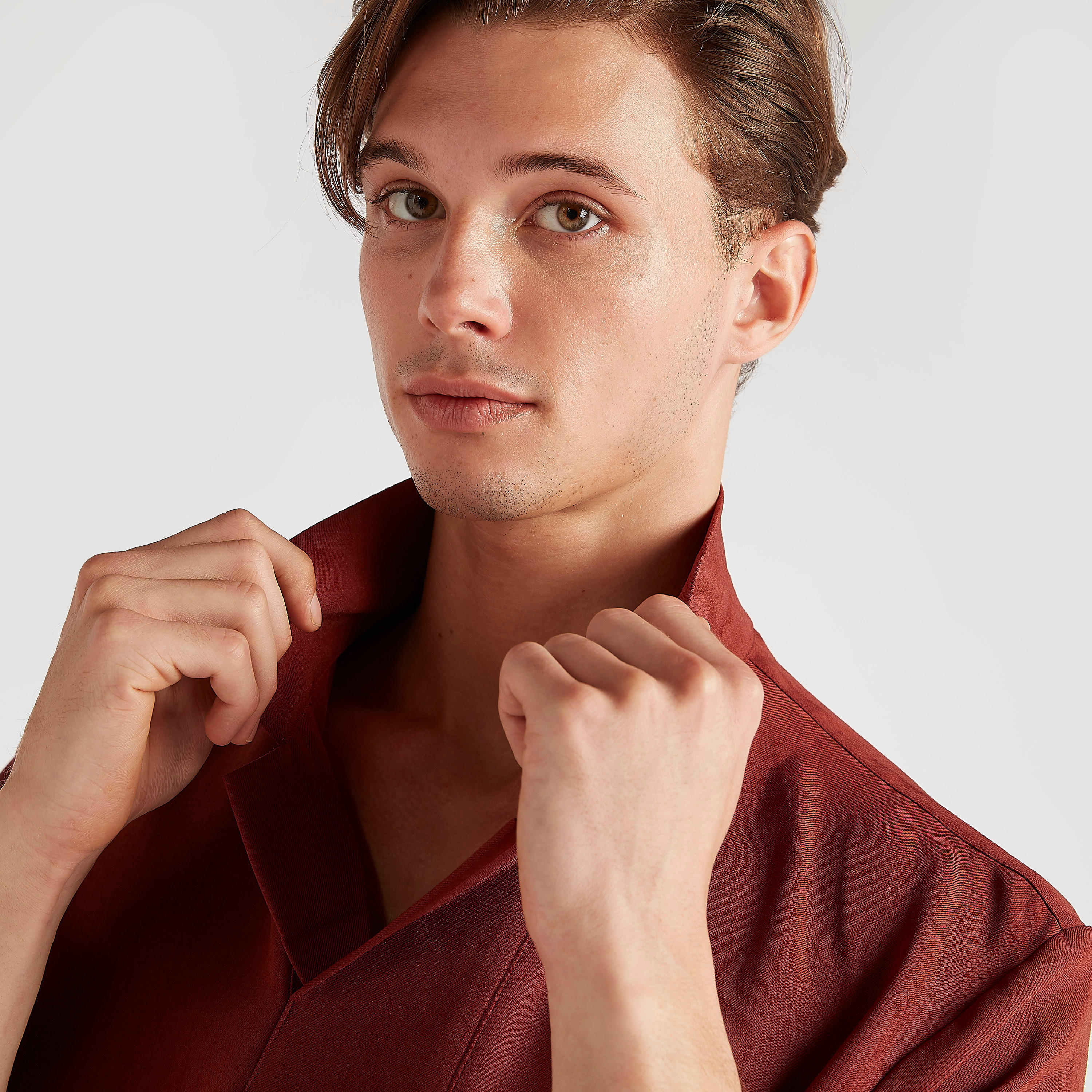 Iconic Solid Relaxed Fit Shirt with Short Sleeves-men-clothing-shirts-image-4