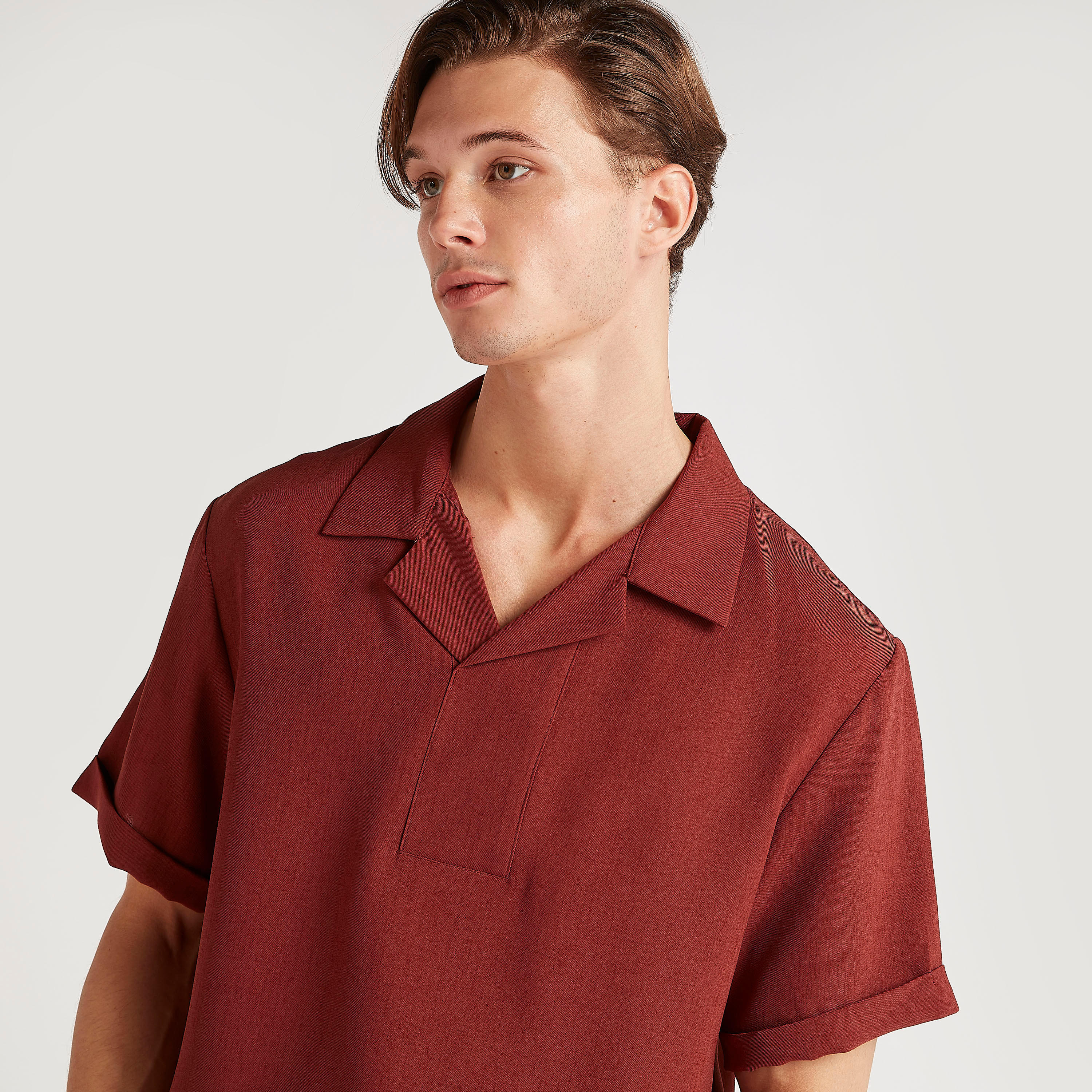 Iconic Solid Relaxed Fit Shirt with Short Sleeves-men-clothing-shirts-image-6