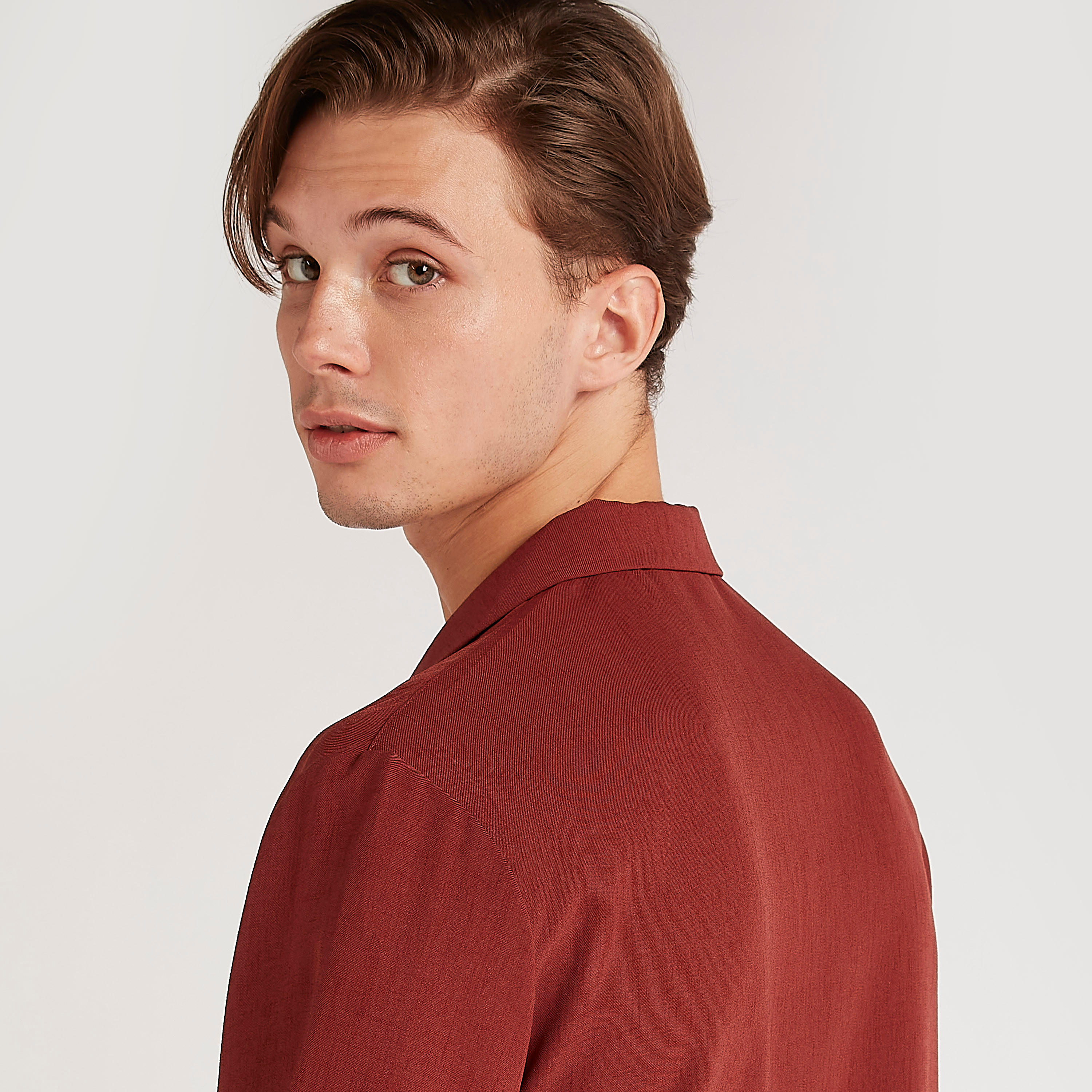 Iconic Solid Relaxed Fit Shirt with Short Sleeves-men-clothing-shirts-image-8