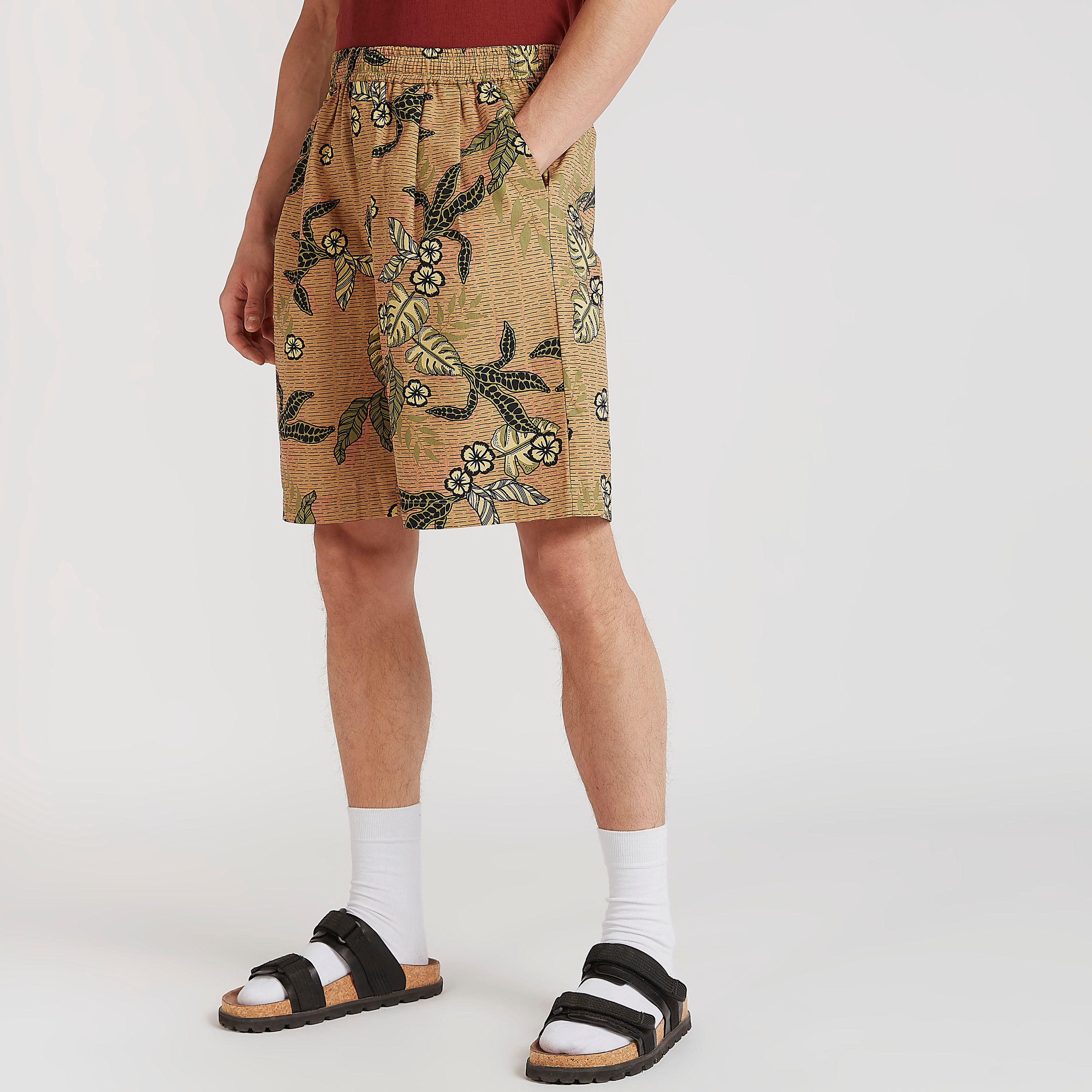 Iconic Printed Flexi Waist Shorts with Pockets-men-clothing-bottoms-shorts-image-1