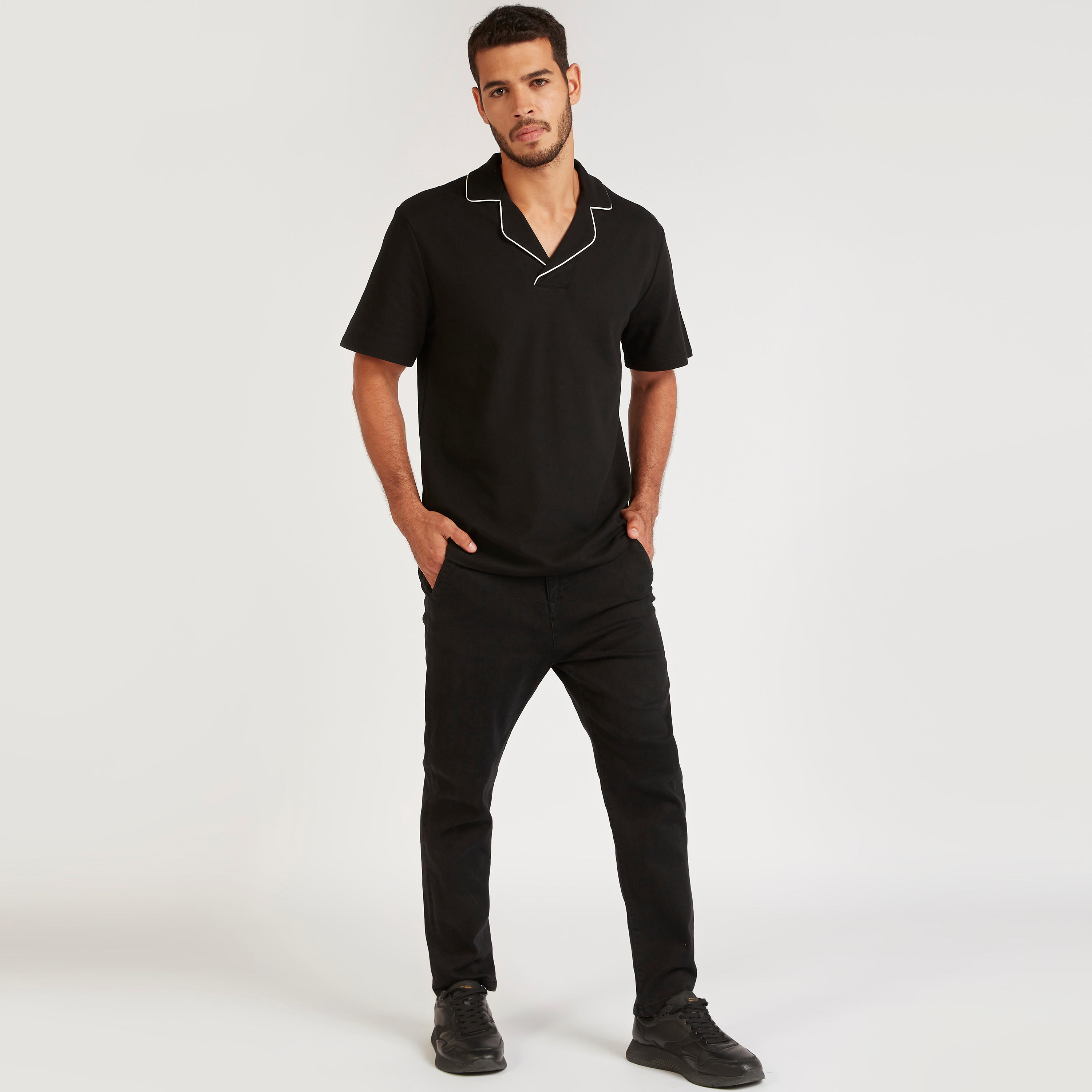 Iconic Solid Polo T-shirt with Short Sleeves-men-clothing-tshirtsandpolos-polos-image-2