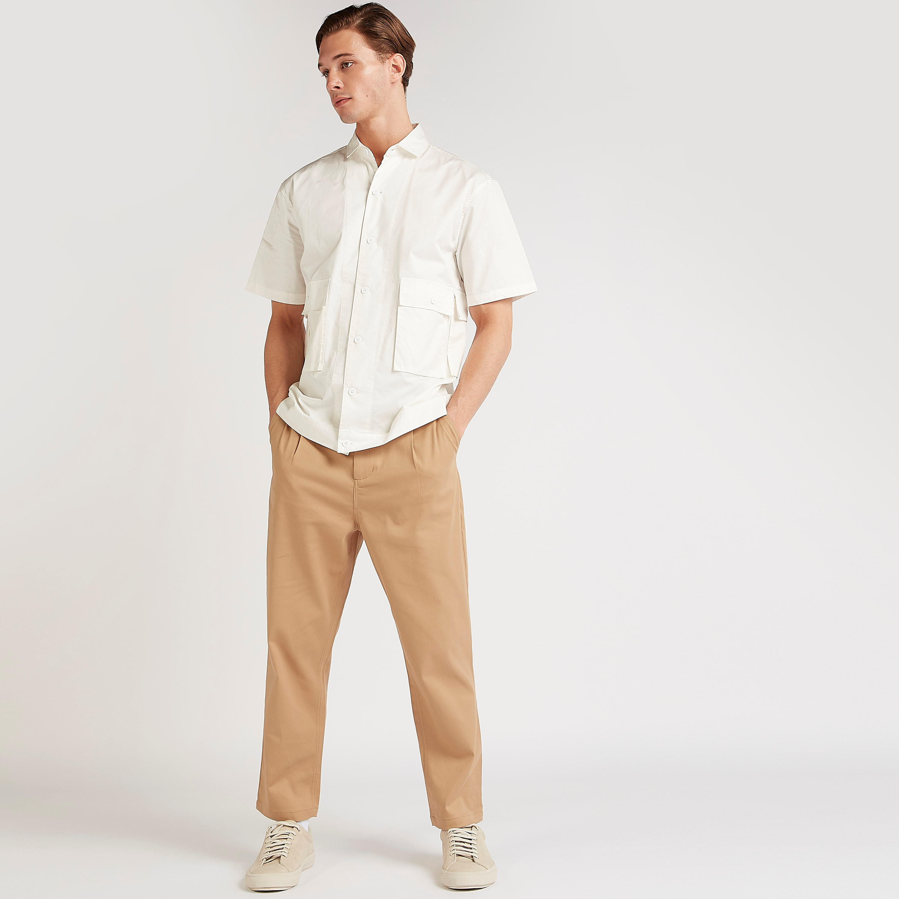 Iconic Solid Relaxed Fit High-Rise Trousers-men-clothing-bottoms-trousersandchinos-trousers-image-2