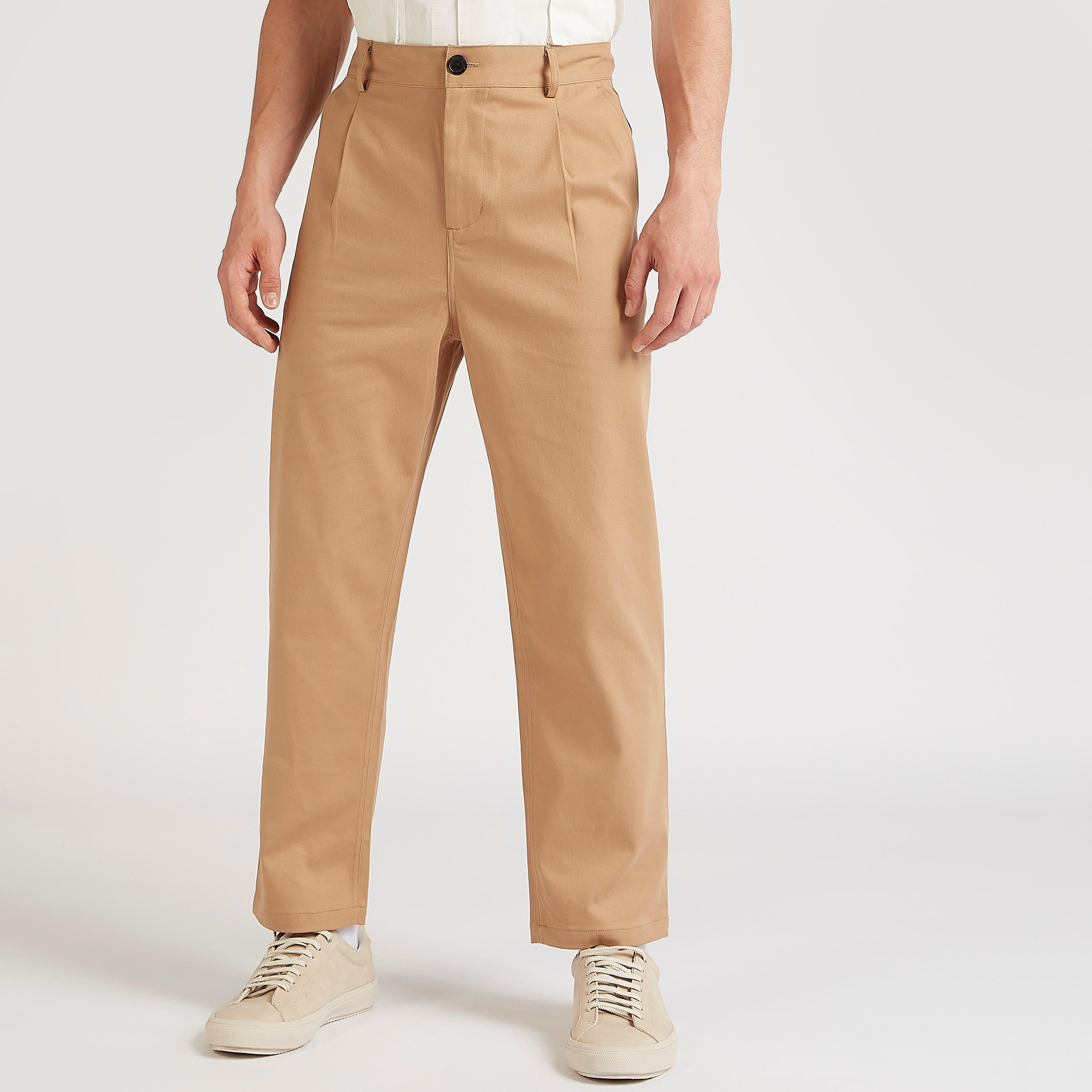 Iconic Solid Relaxed Fit High-Rise Trousers-men-clothing-bottoms-trousersandchinos-trousers-image-5