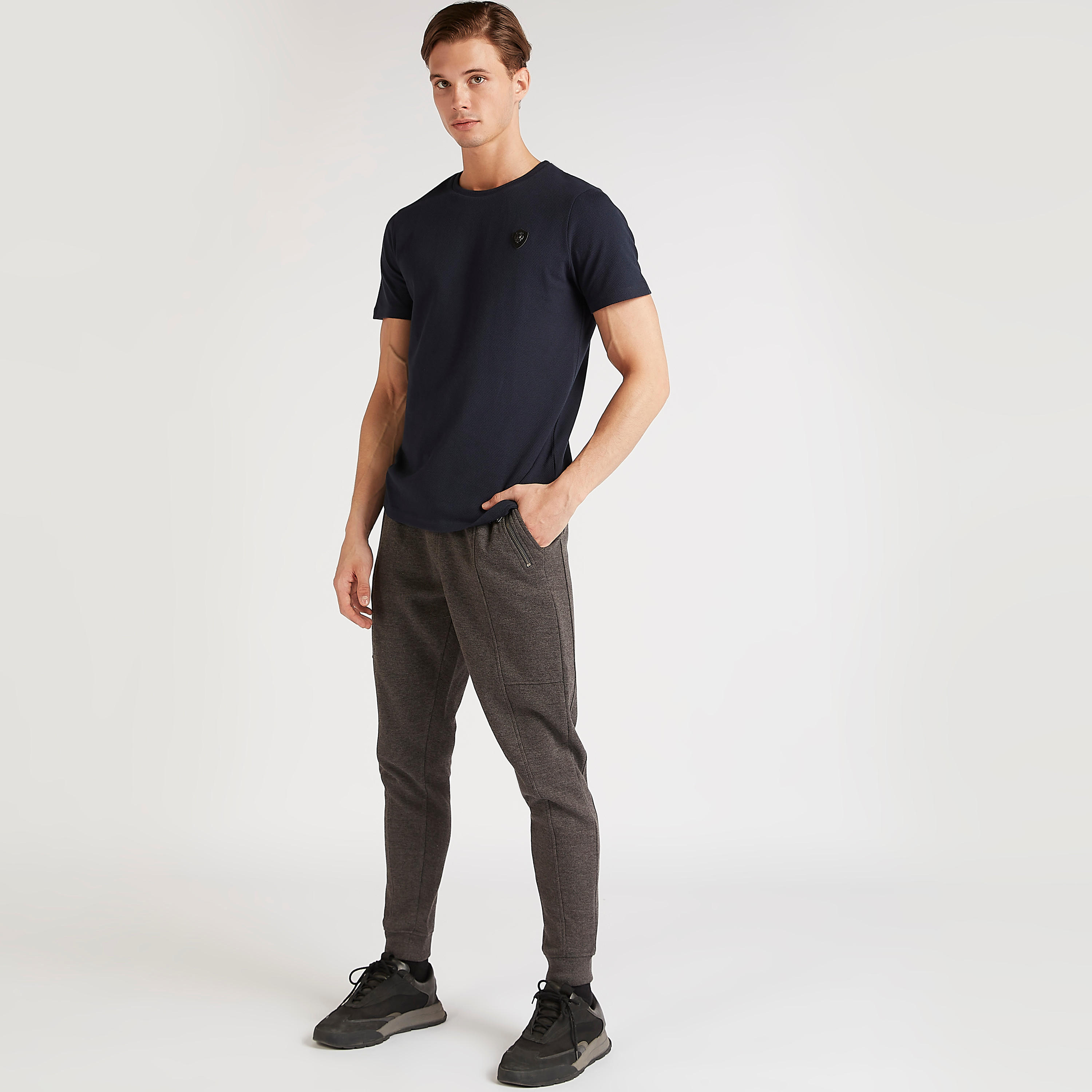Iconic T-shirt with Applique Detail and Crew Neck-men-clothing-tshirtsandpolos-tshirts-image-2