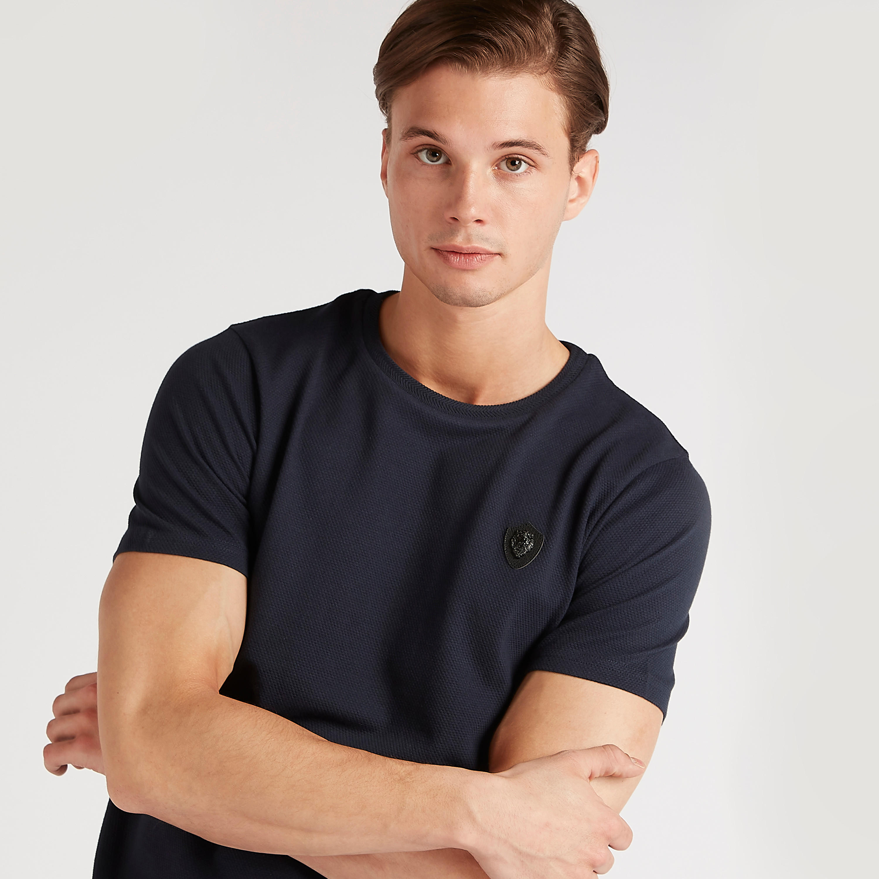 Iconic T-shirt with Applique Detail and Crew Neck-men-clothing-tshirtsandpolos-tshirts-image-3