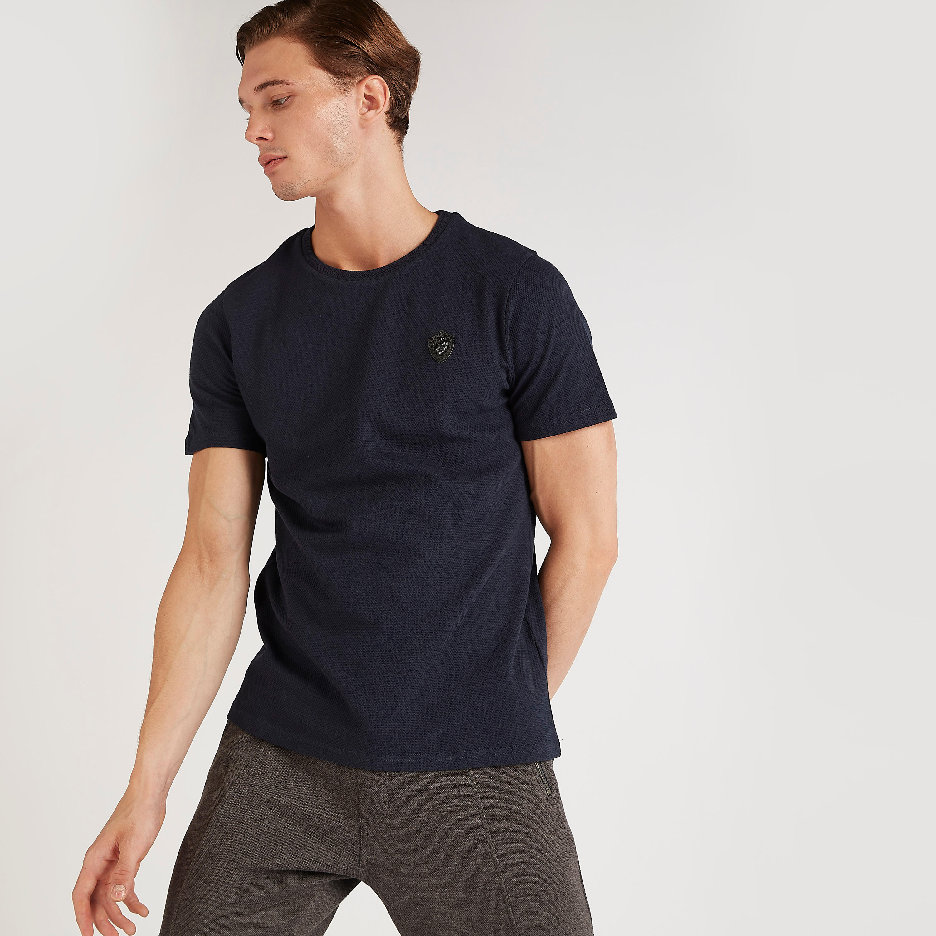 Iconic T-shirt with Applique Detail and Crew Neck-men-clothing-tshirtsandpolos-tshirts-image-5