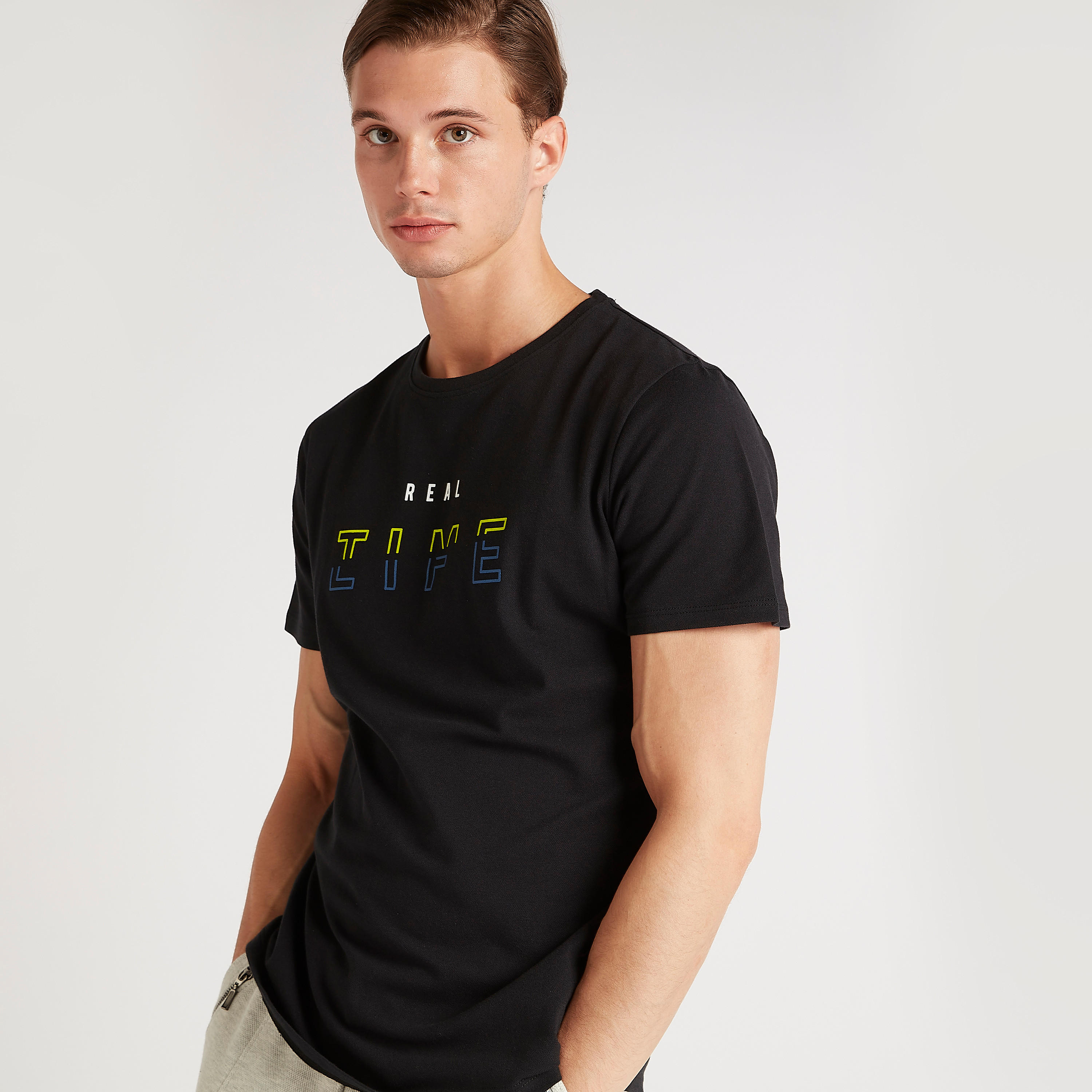 Iconic Printed T-shirt with Short Sleeves and Crew Neck-men-clothing-tshirtsandpolos-tshirts-image-5