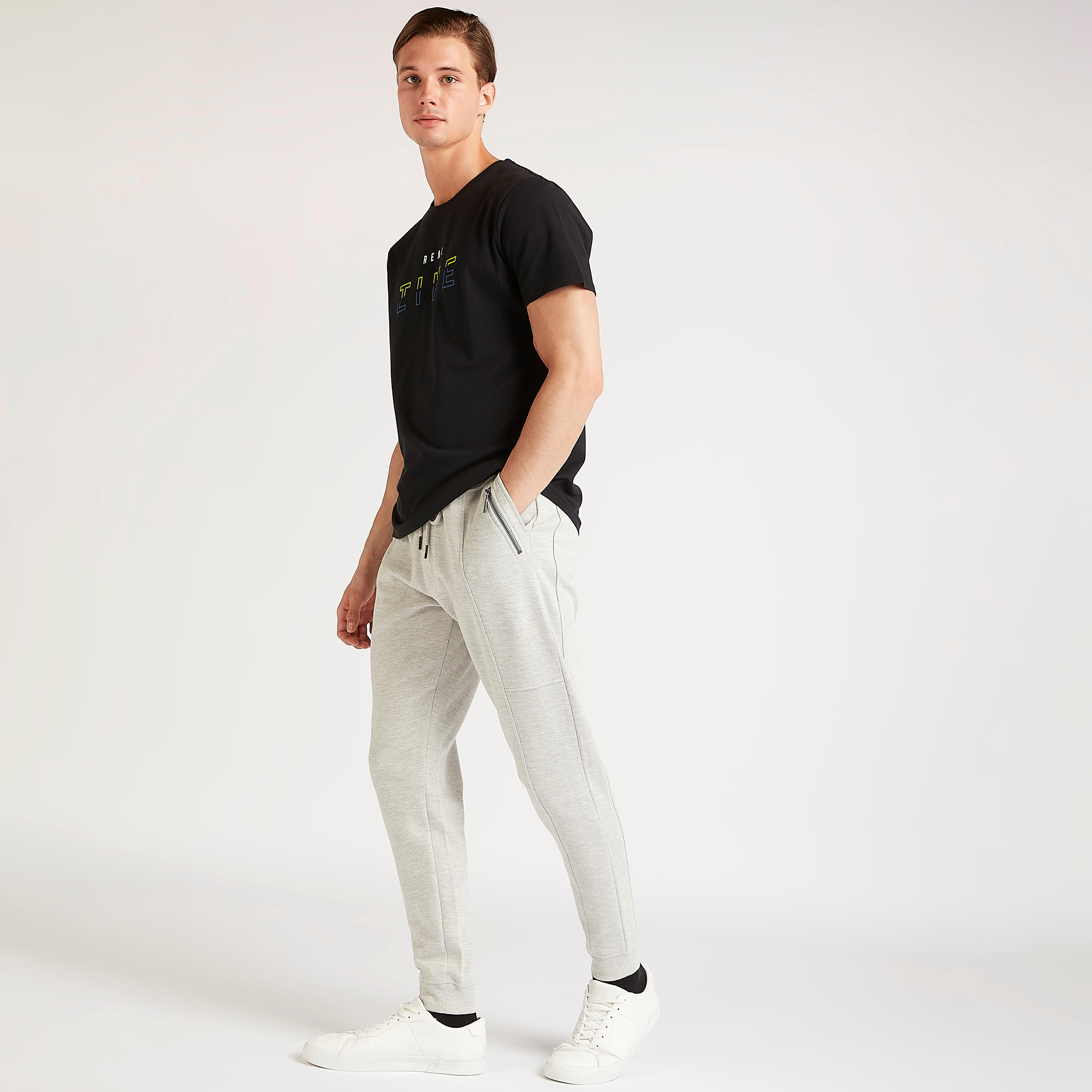 بنطلون رياضي بجيوب بسحّاب ورباط إغلاق من آيكونيك-men-clothing-bottoms-joggers-image-2