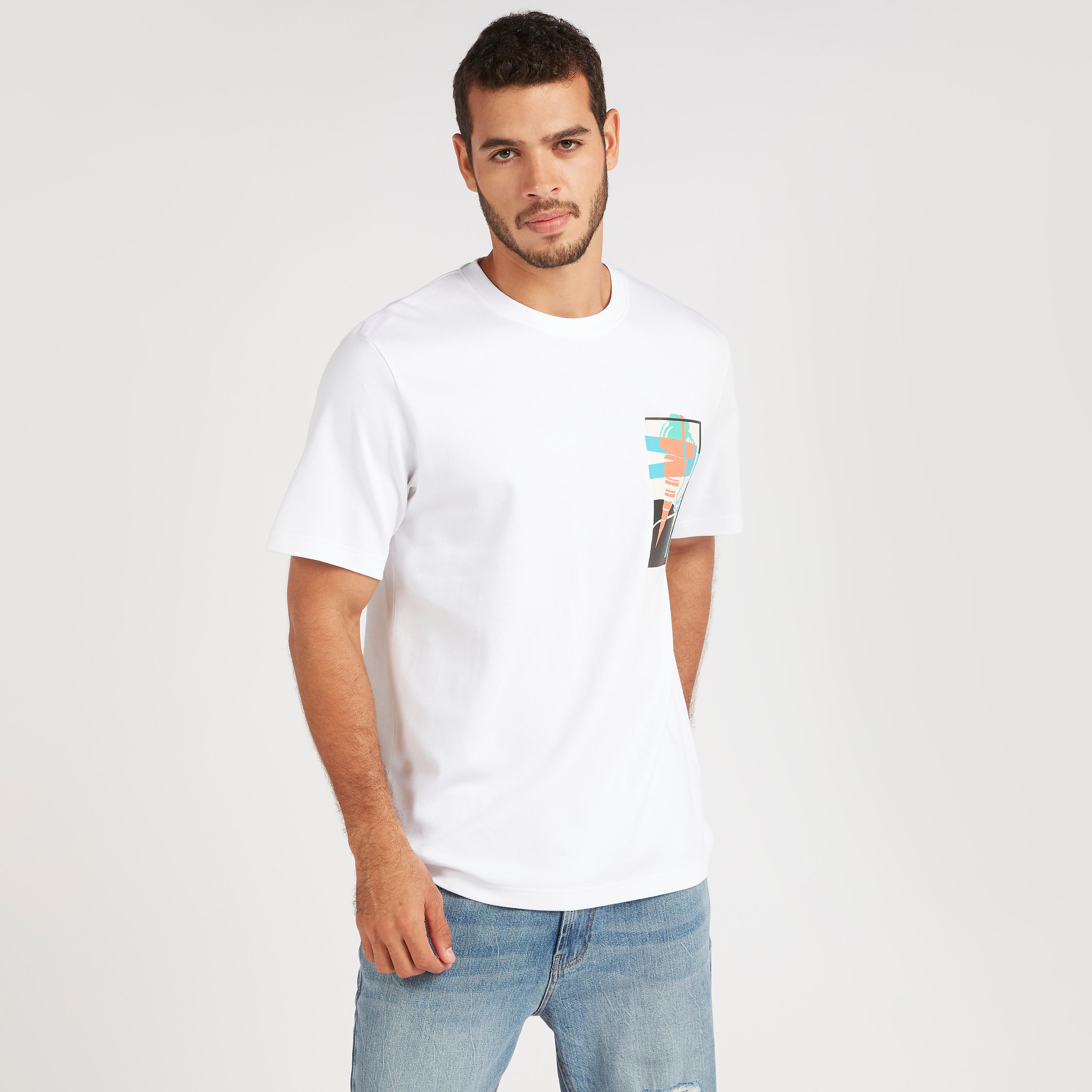 تيشيرت بياقة ضيّقة وأكمام قصيرة وطبعات من بوسيني-men-clothing-tshirtsandpolos-tshirts-image-1