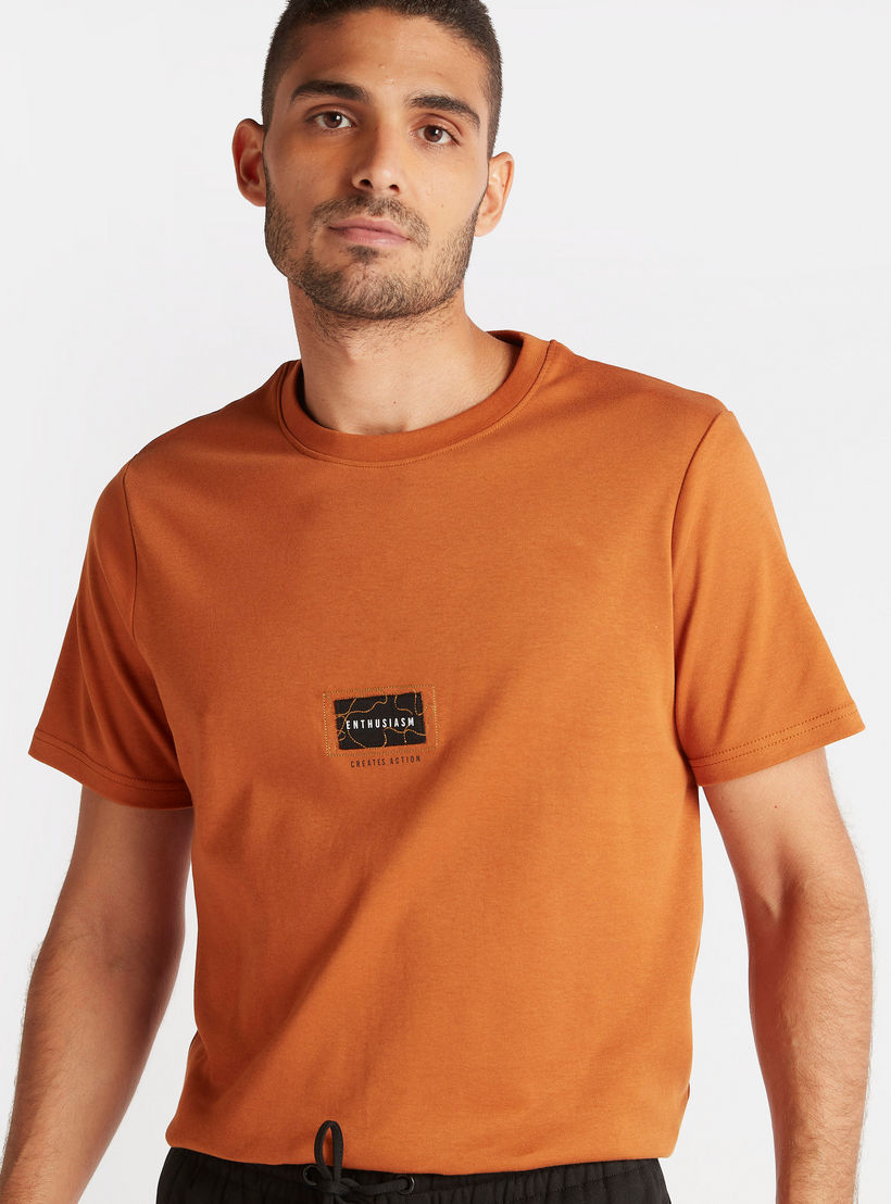 Printed Slim Fit T-shirt with Crew Neck and Short Sleeves-men-clothing-tshirtsandpolos-tshirts-image-3