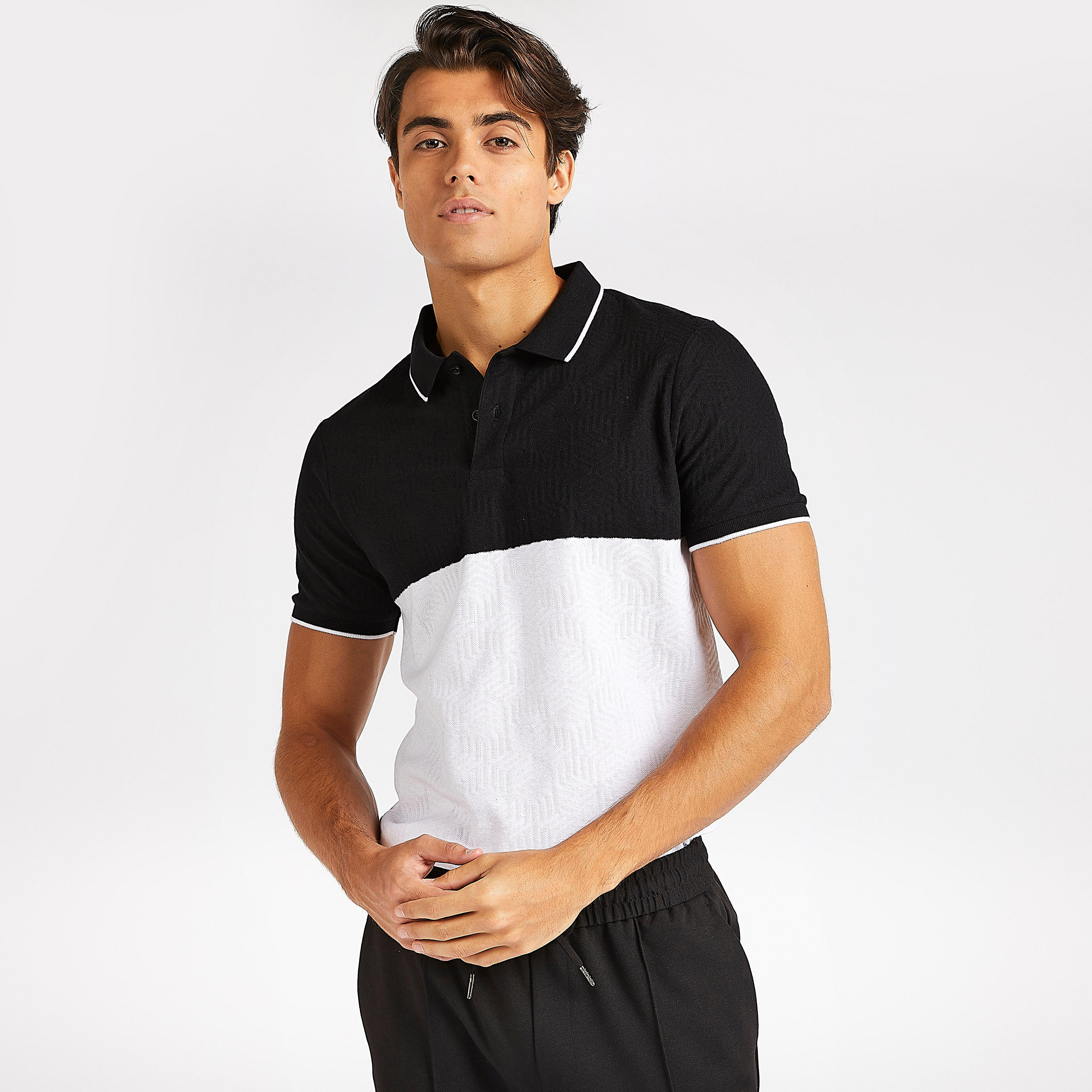 تيشيرت بولو بقصّة سليم وأكمام قصيرة-men-clothing-tshirtsandpolos-polos-image-1