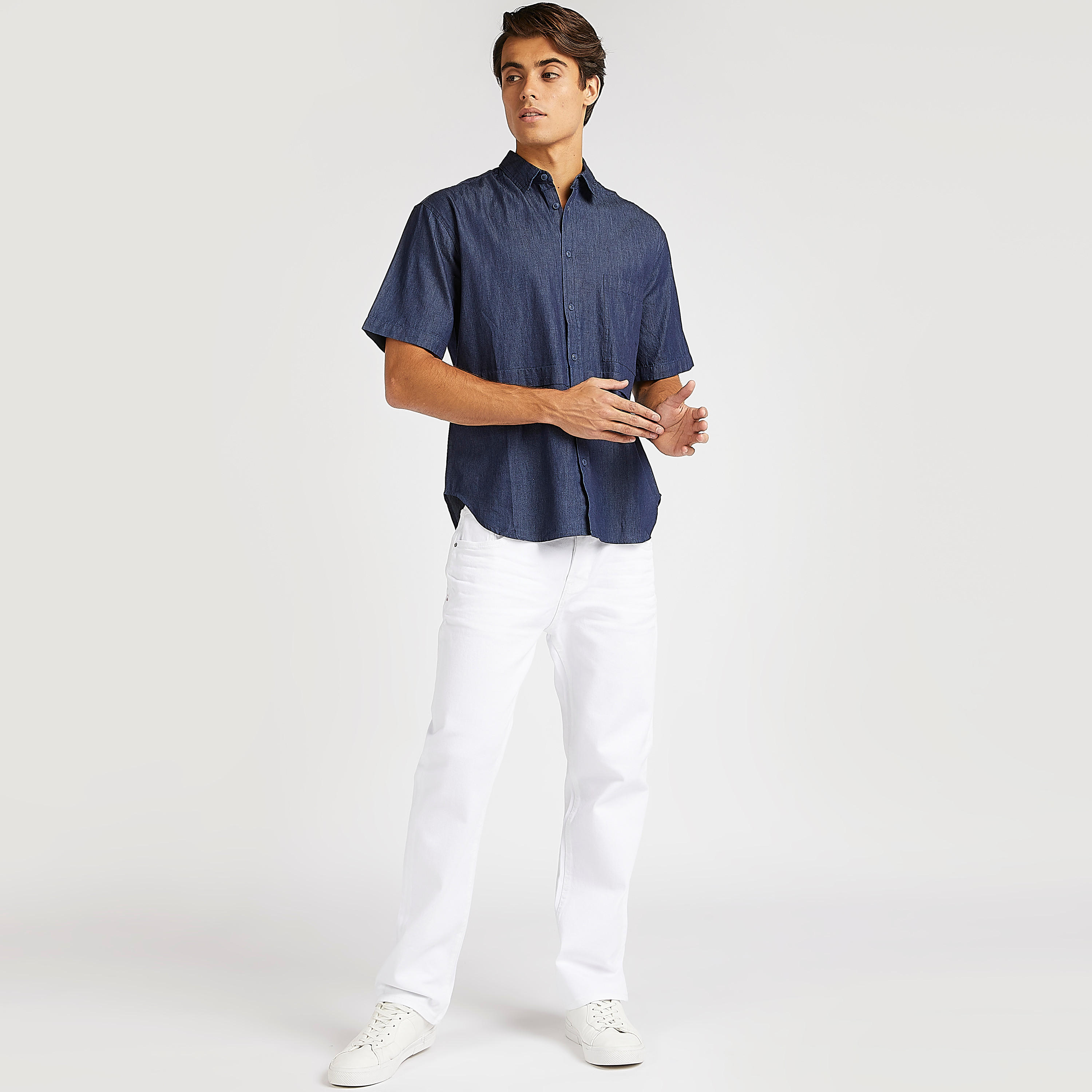 تيشيرت سادة سليم بأكمام قصيرة من آيكونيك-men-clothing-shirts-image-2