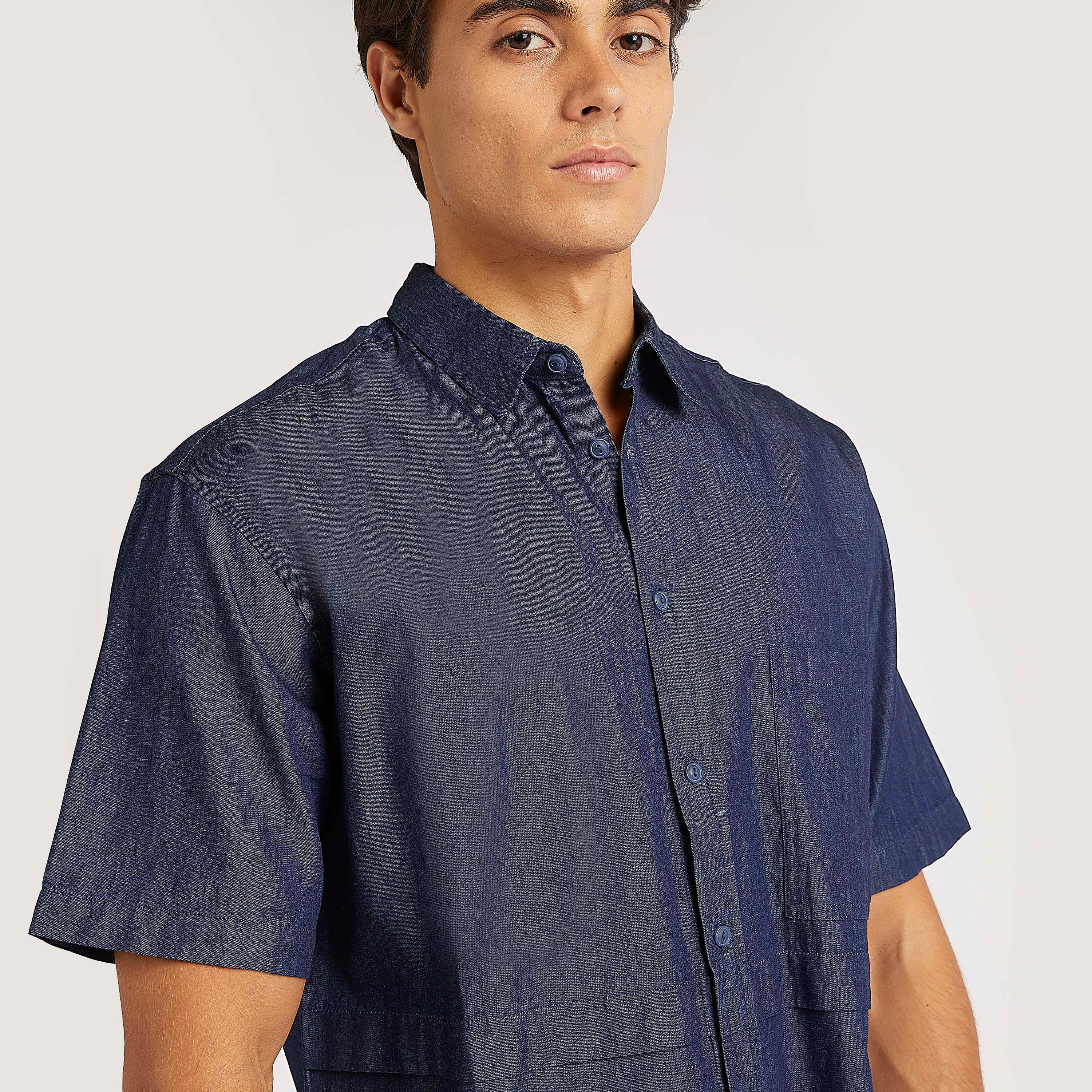 تيشيرت سادة سليم بأكمام قصيرة من آيكونيك-men-clothing-shirts-image-3