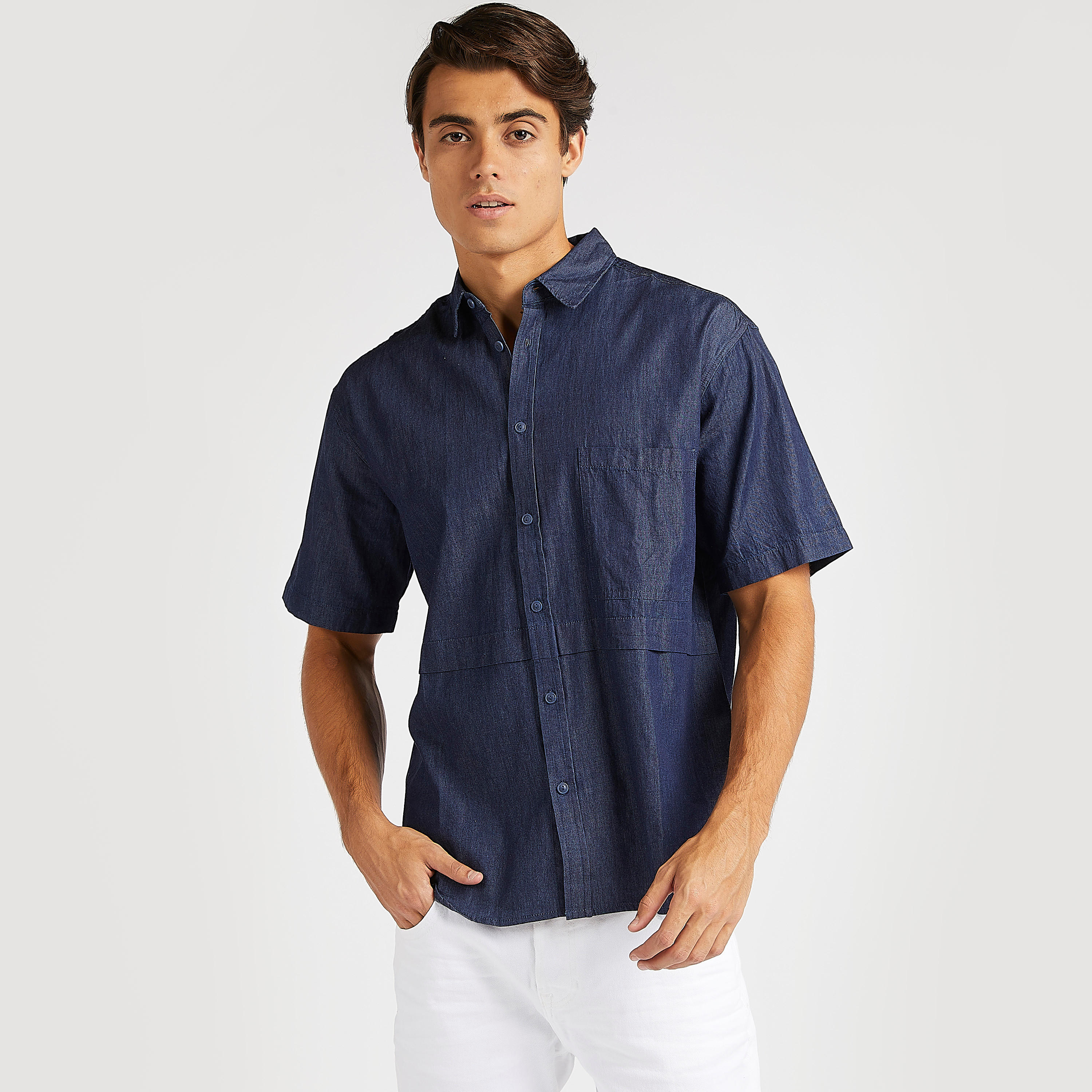 تيشيرت سادة سليم بأكمام قصيرة من آيكونيك-men-clothing-shirts-image-5