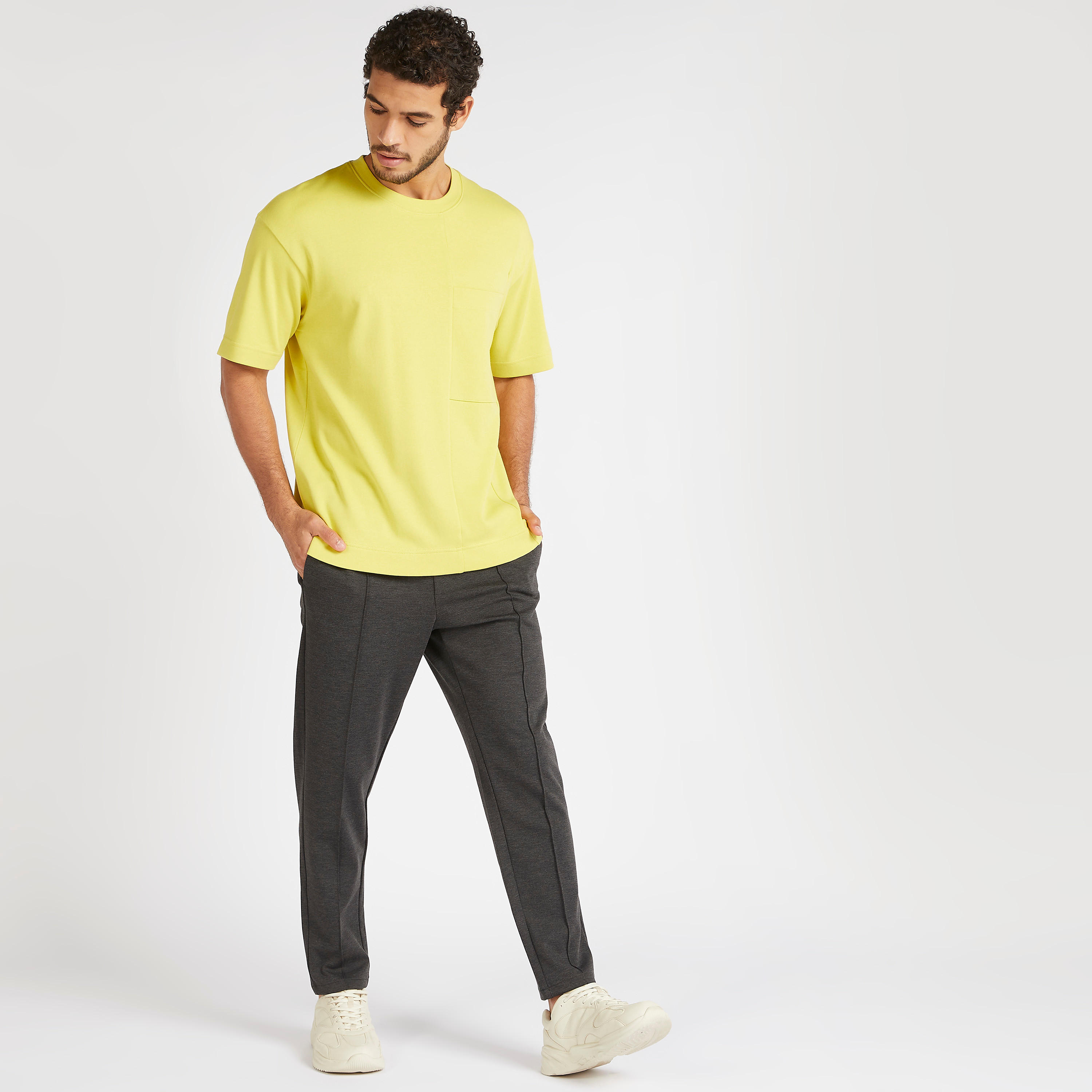 Iconic Solid T-shirt with Crew Neck and Chest Pocket-men-clothing-tshirtsandpolos-tshirts-image-2