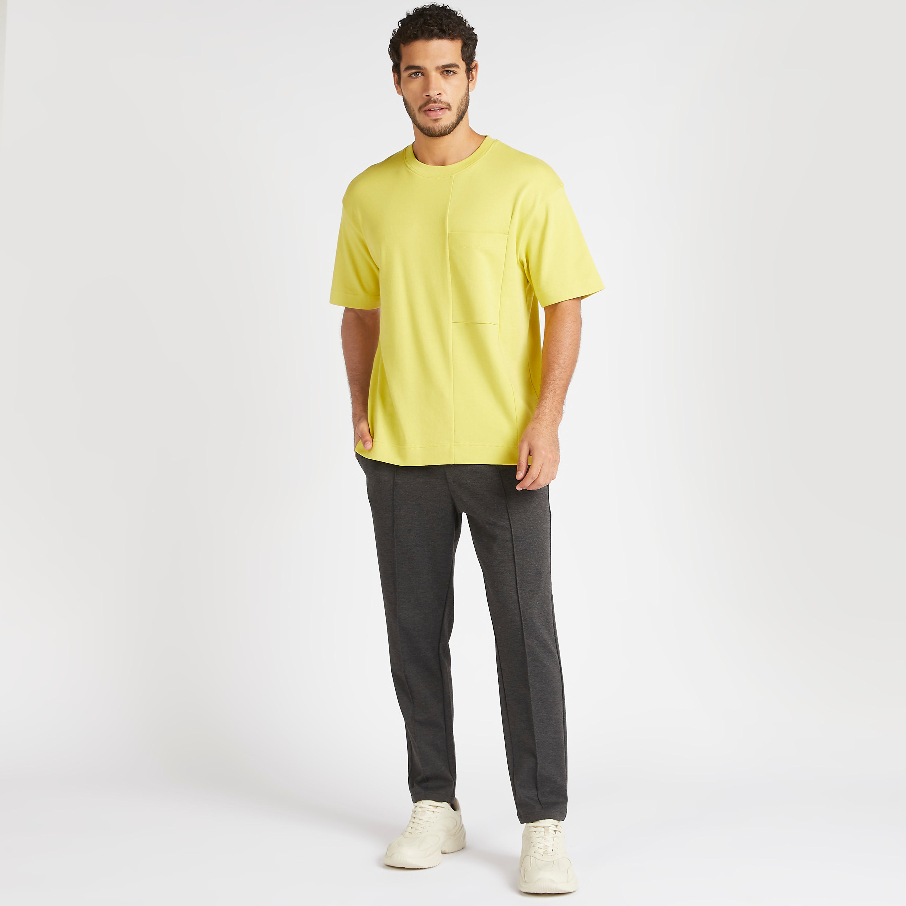 Iconic Solid T-shirt with Crew Neck and Chest Pocket-men-clothing-tshirtsandpolos-tshirts-image-5