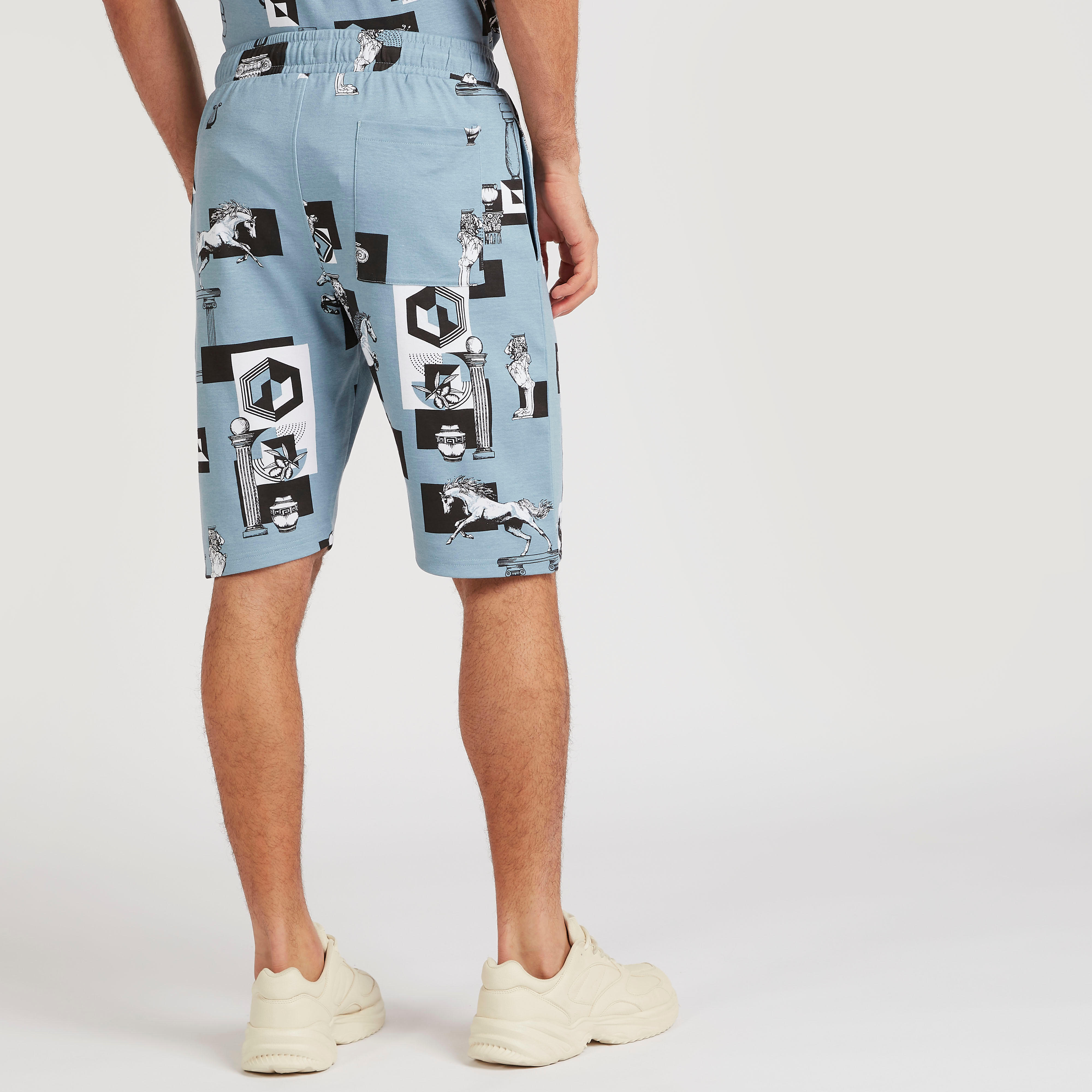 Iconic Printed Slim Fit Shorts with Drawstring Closure-men-clothing-bottoms-shorts-image-5