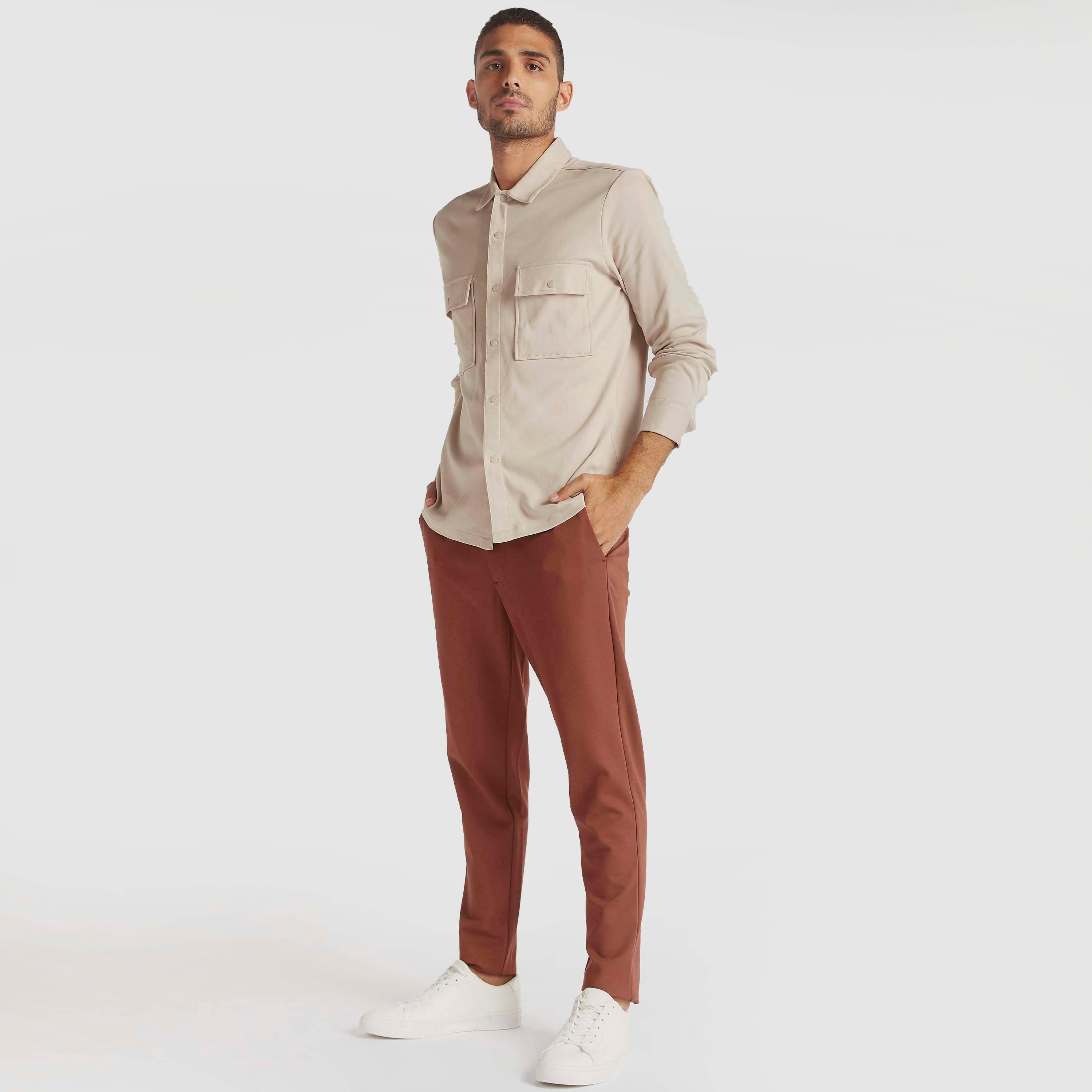 Iconic Solid Shacket with Long Sleeves and Flap Pockets-men-clothing-shirts-image-7