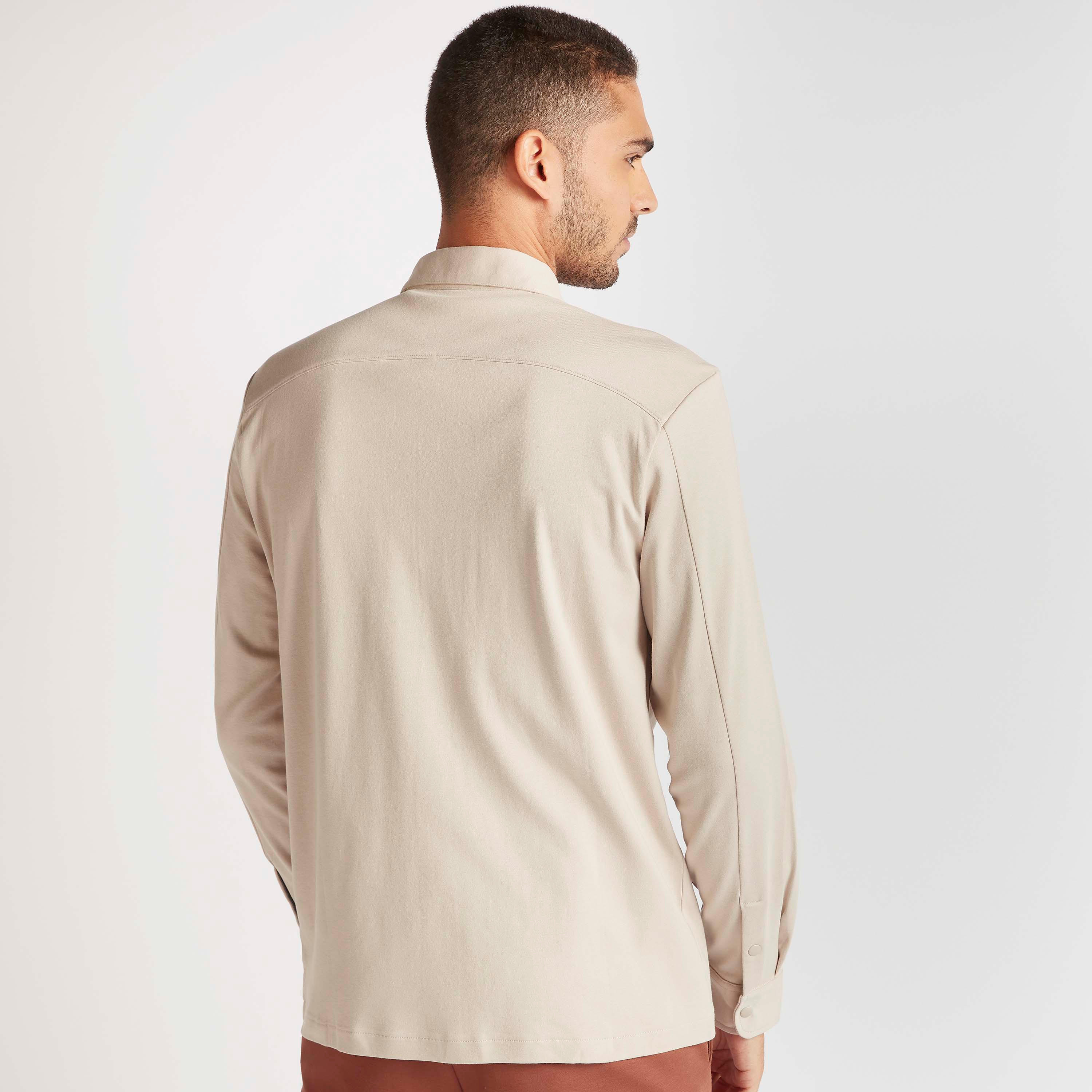 Iconic Solid Shacket with Long Sleeves and Flap Pockets-men-clothing-shirts-image-9