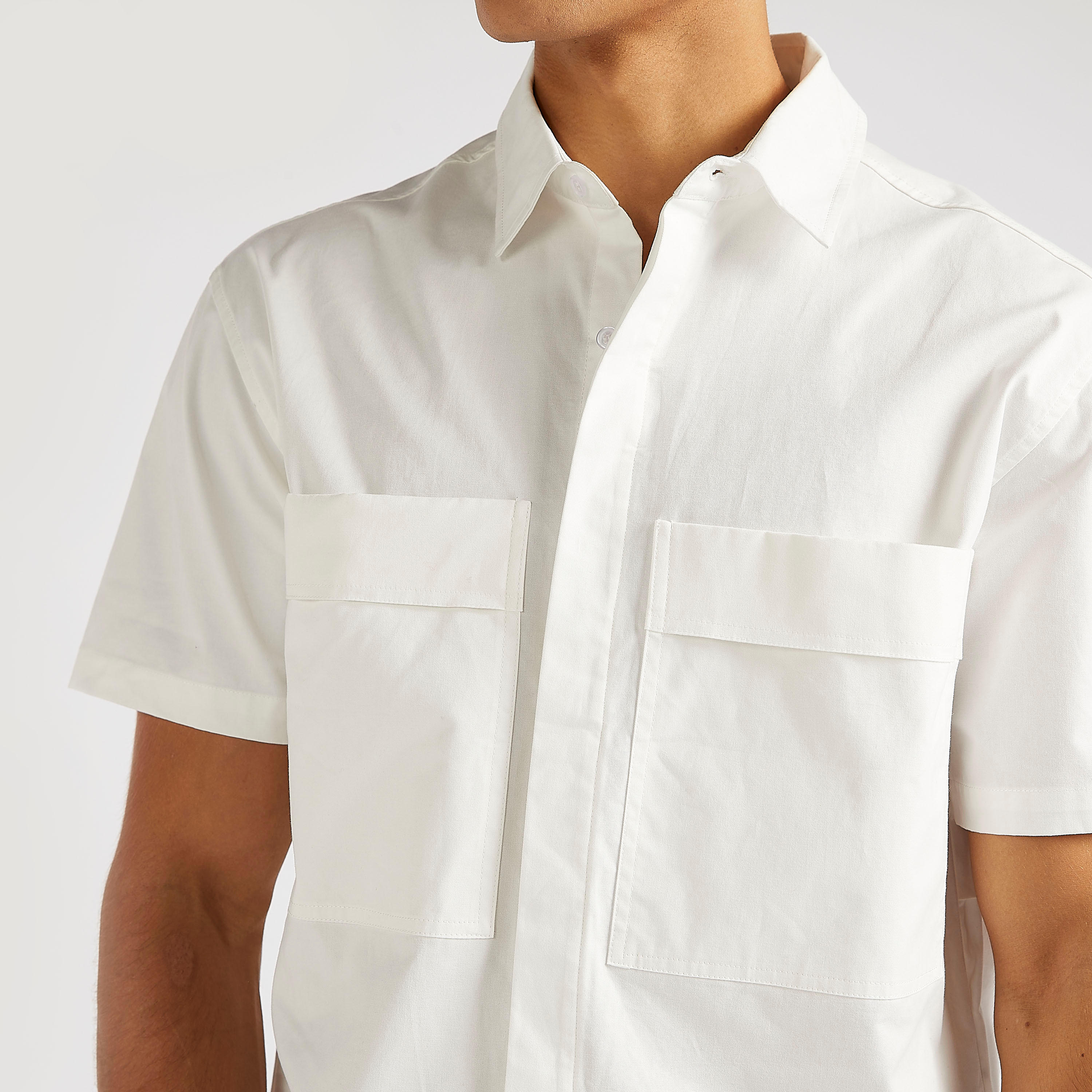 Iconic Solid Shirt with Chest Pockets and Short Sleeves-men-clothing-shirts-image-3