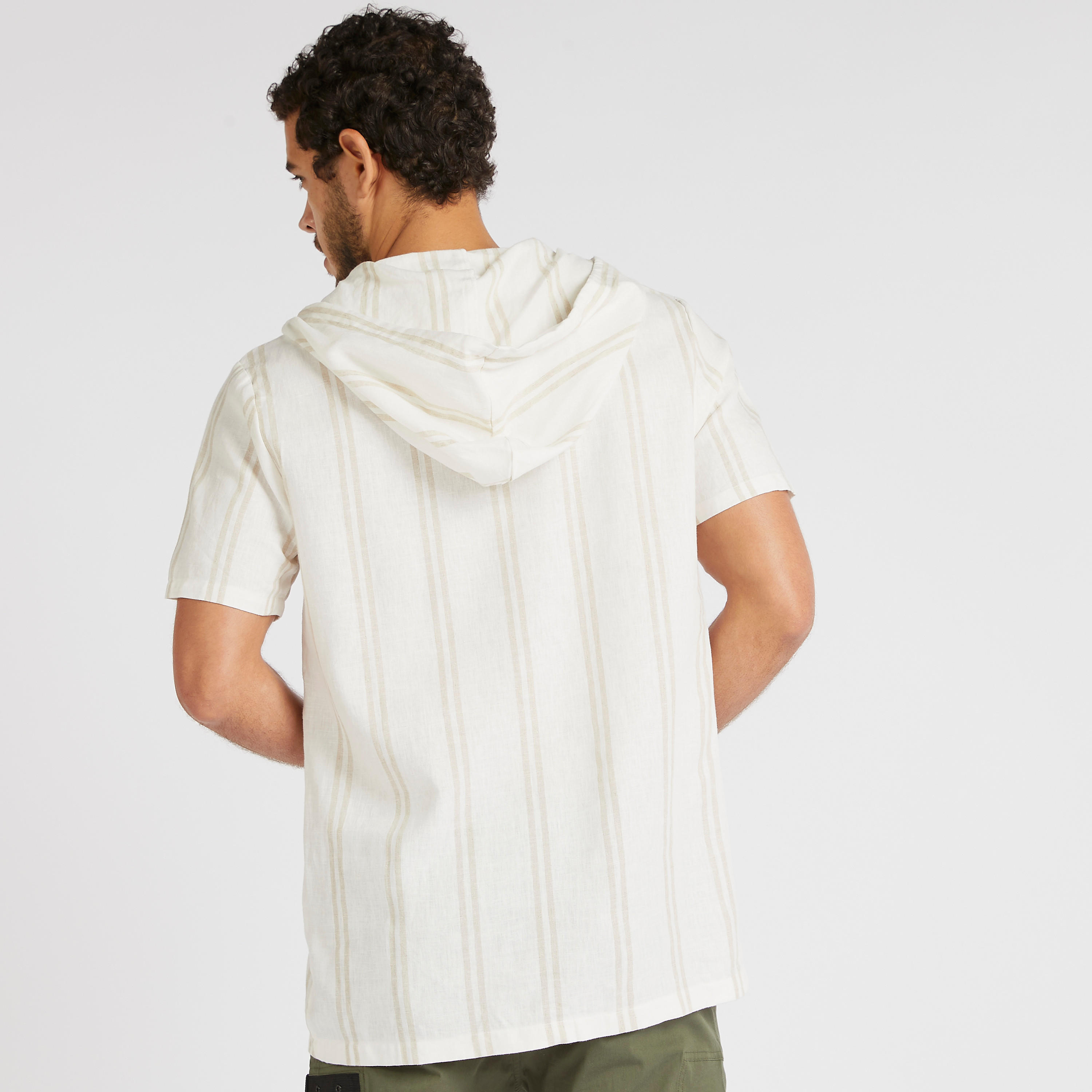 قميص مقلّم بقبّعة وأكمام قصيرة من آيكونيك-men-clothing-shirts-image-4