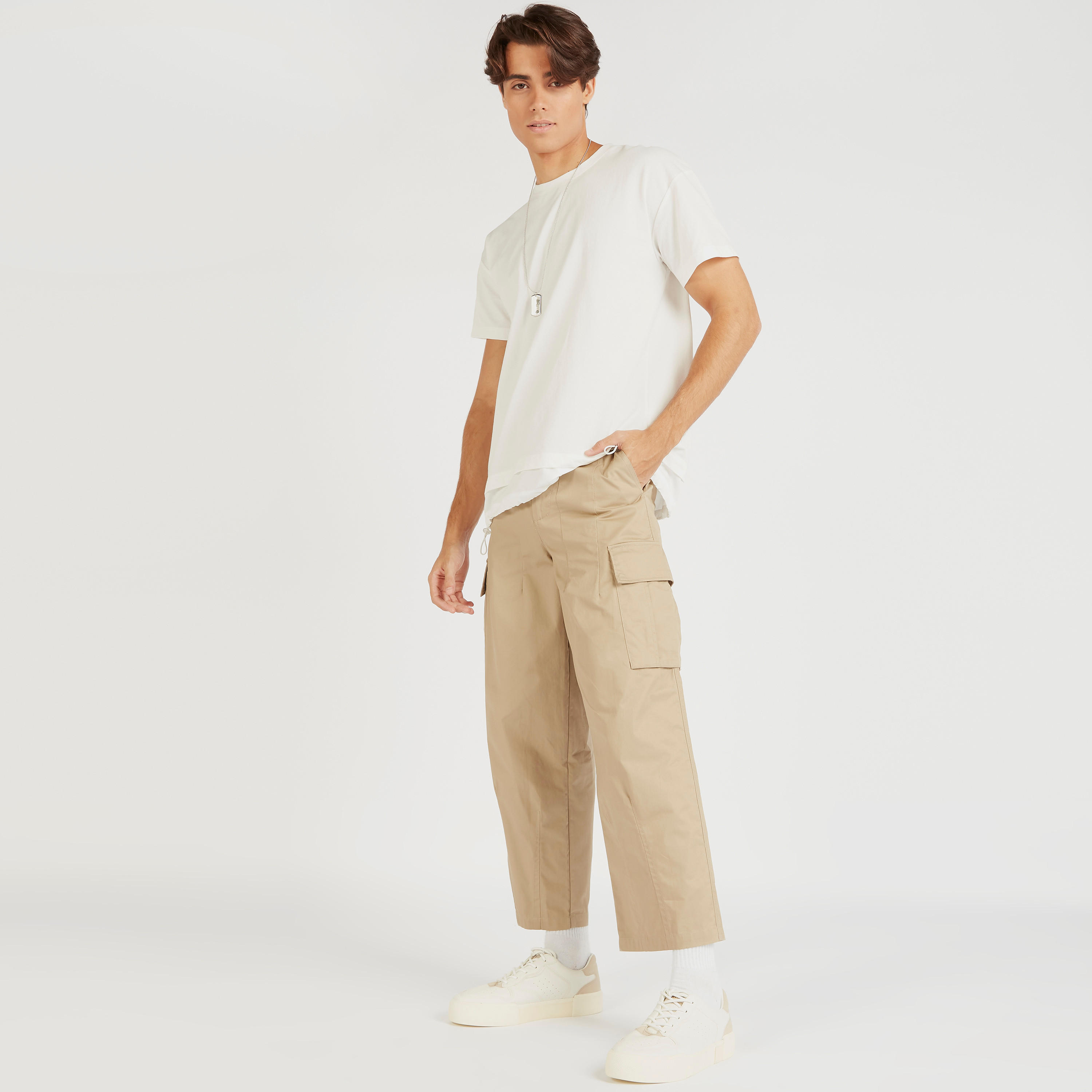 Iconic Solid Mid-Rise Cargo Pants with Drawstring Closure-men-clothing-bottoms-trousersandchinos-trousers-image-2