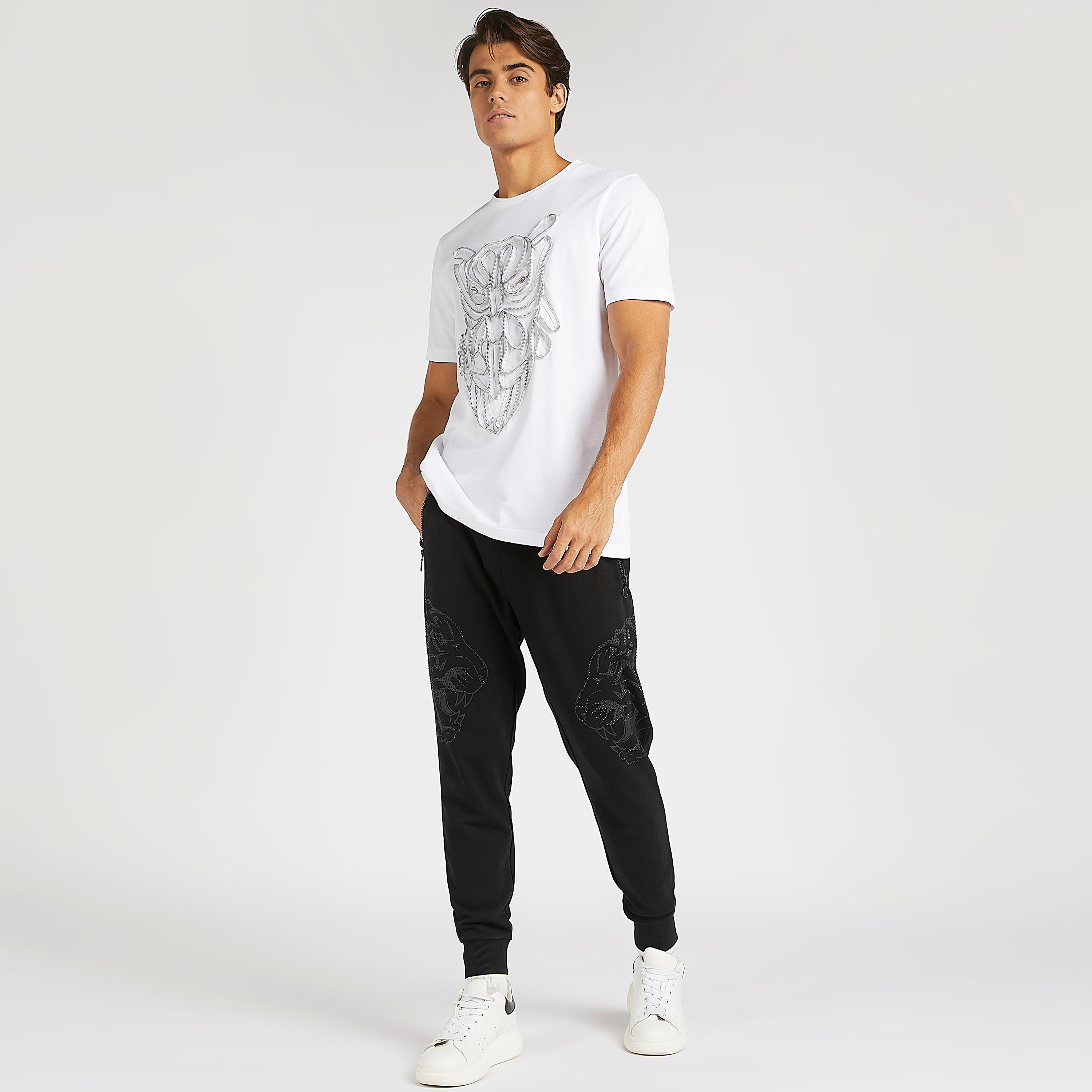تيشيرت مزيّن بسحّاب وياقة ضيّقة من آيكونيك-men-clothing-tshirtsandpolos-tshirts-image-3