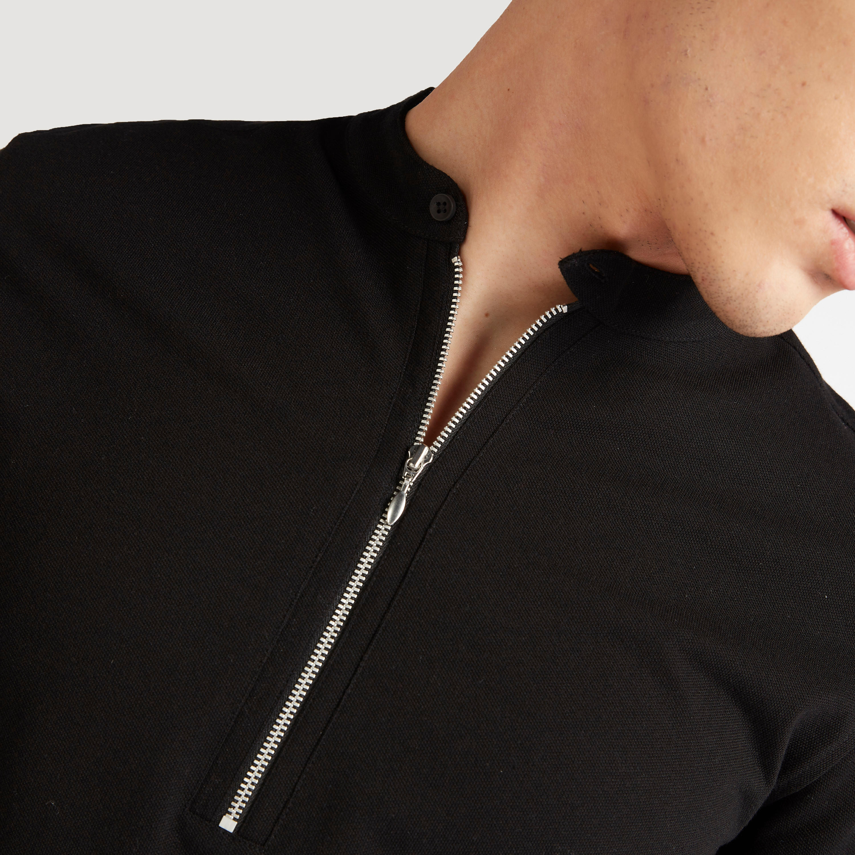 قميص بقصّة سليم وسحاب إغلاق وياقة ماندرين من آيكونيك-men-clothing-shirts-image-14