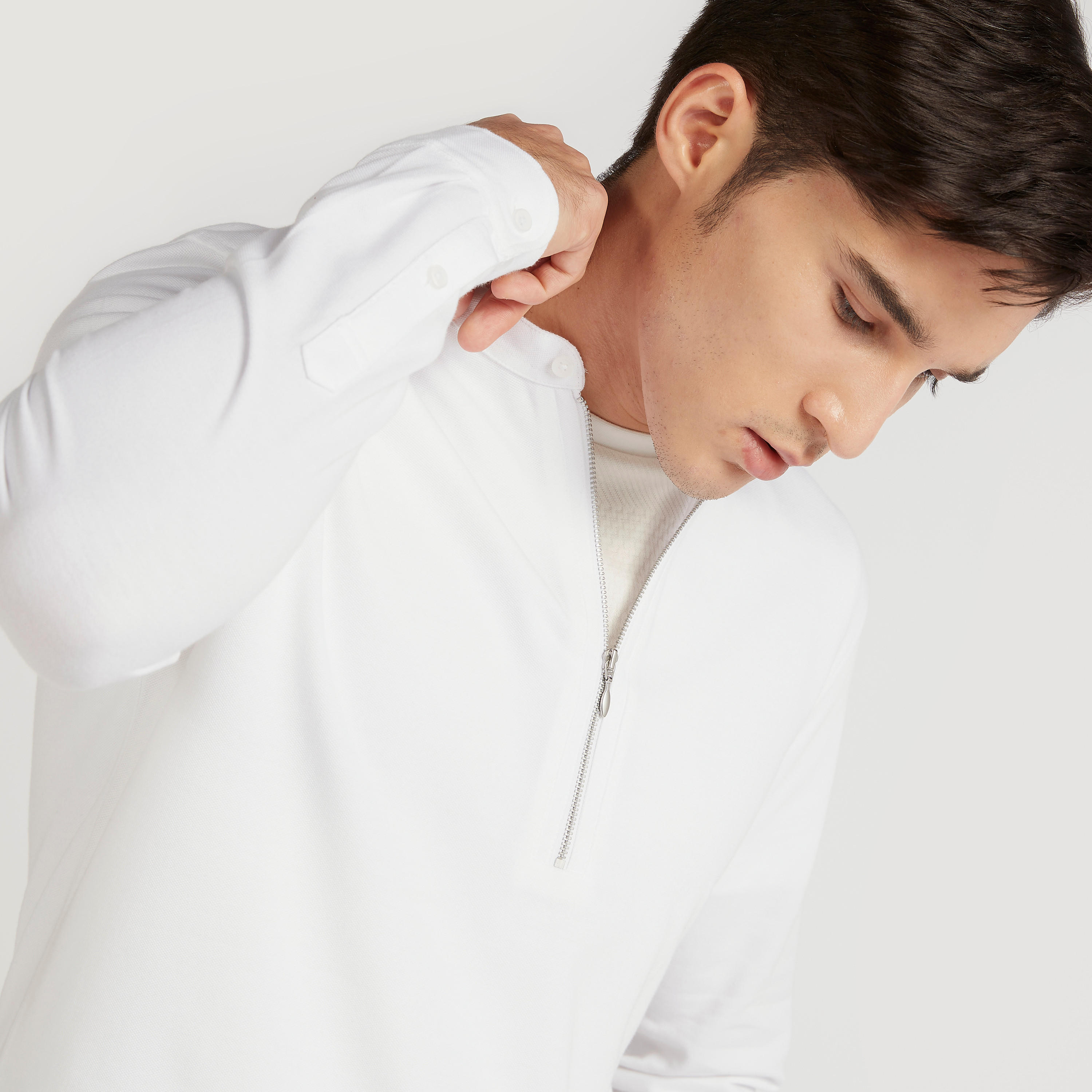قميص بقصّة سليم وسحاب إغلاق وياقة ماندرين من آيكونيك-men-clothing-shirts-image-5