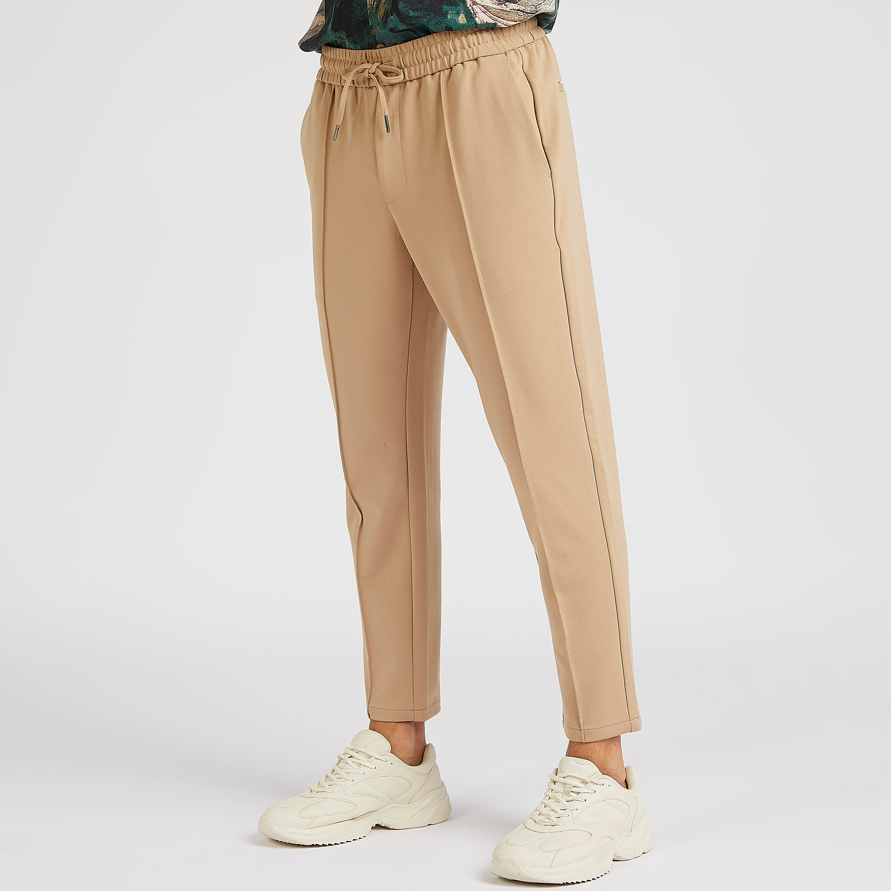بنطلون رياضي قصير وخصر مرن ورباط إغلاق من آيكونيك-men-clothing-bottoms-trousersandchinos-trousers-image-1