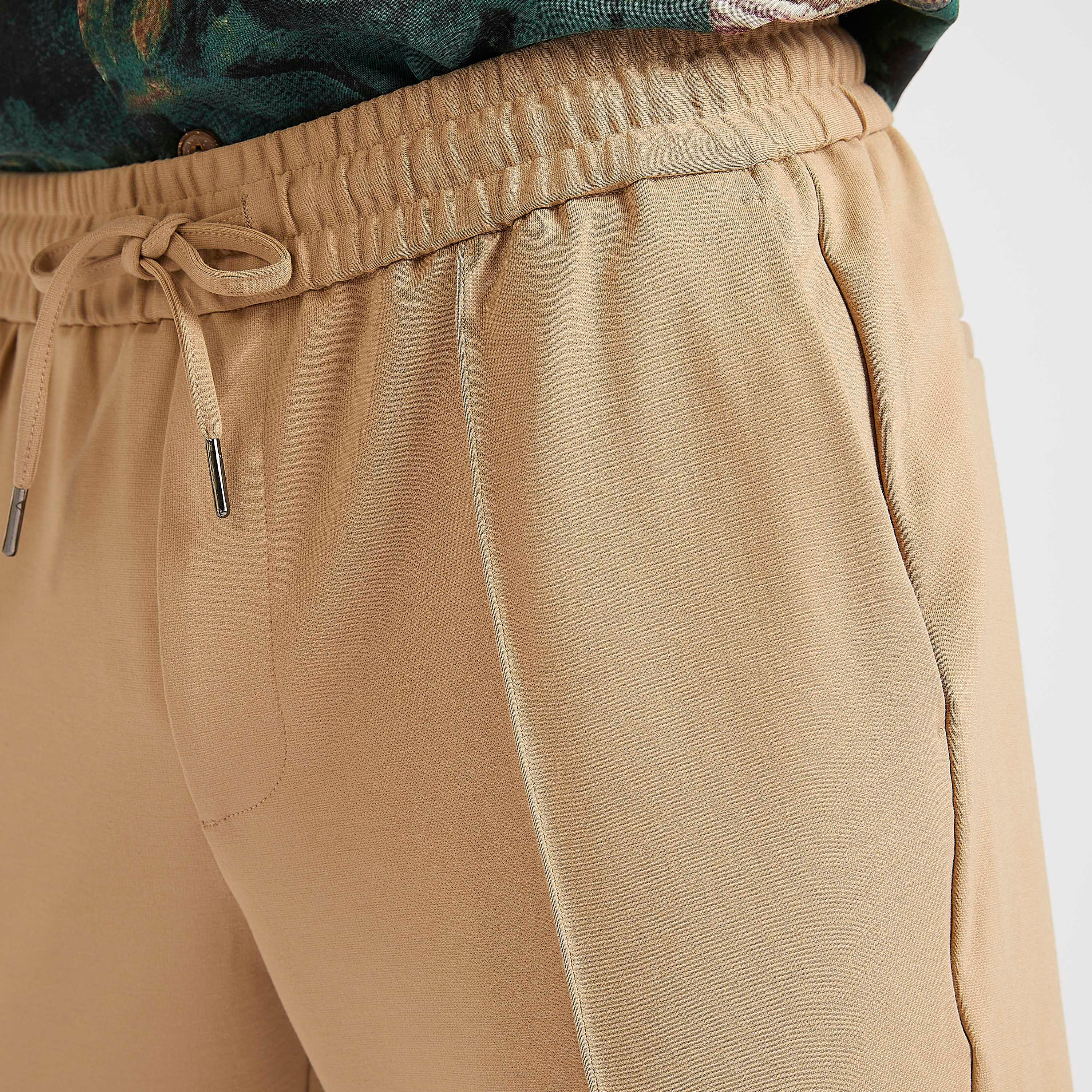 بنطلون رياضي قصير وخصر مرن ورباط إغلاق من آيكونيك-men-clothing-bottoms-trousersandchinos-trousers-image-3