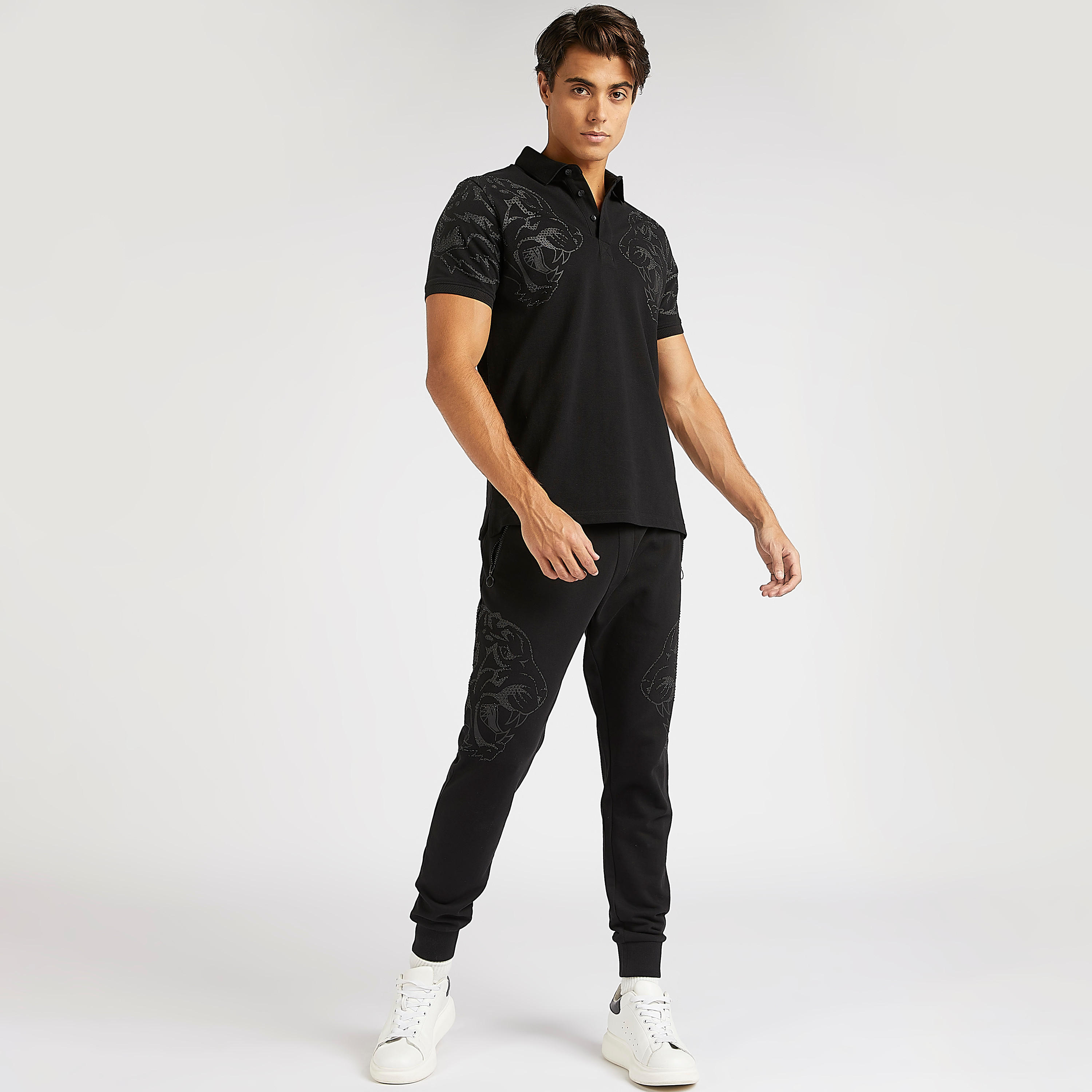 بنطلون رياضي بخصر مرن وجيوب بسحّاب من آيكونيك-men-clothing-bottoms-joggers-image-2