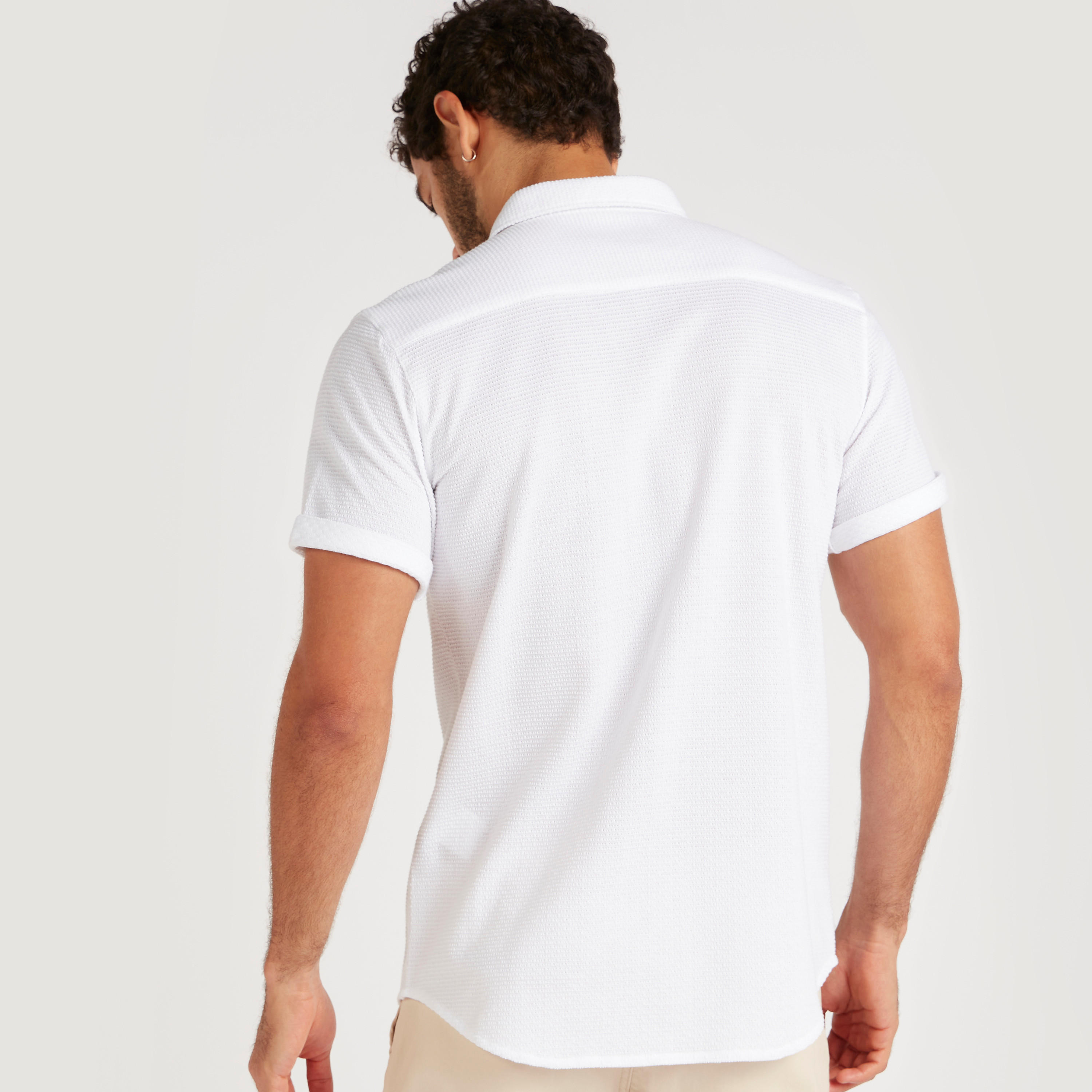 قميص بارز الملمس بأكمام قصيرة من آيكونيك-men-clothing-shirts-image-10