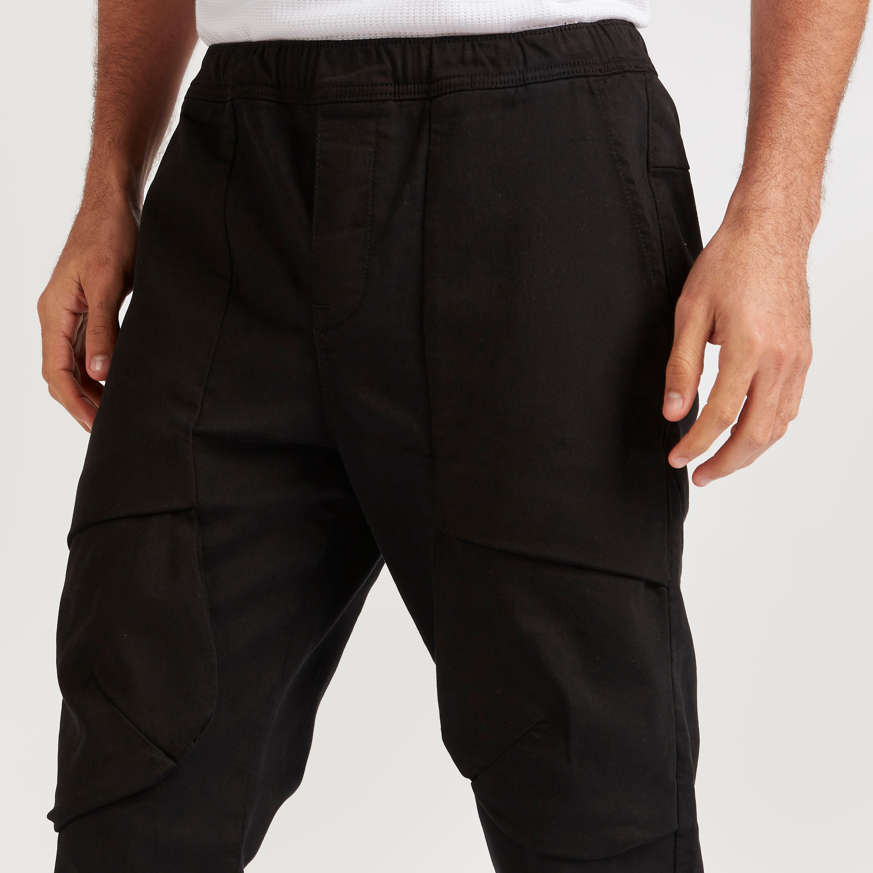 Solid Slim Fit Trousers with Elasticated Waistband-men-clothing-bottoms-trousersandchinos-trousers-image-3