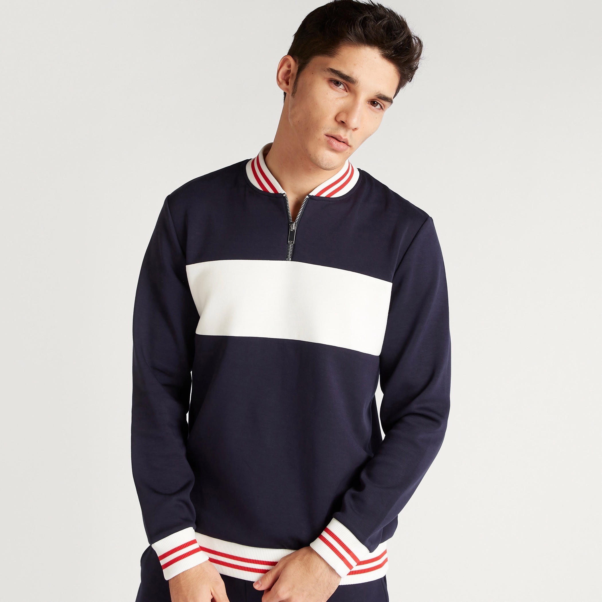 سويت شيرت بياقة ماندارين وسحّاب إغلاق-men-winterwear-hoodiesandsweatshirts-image-1