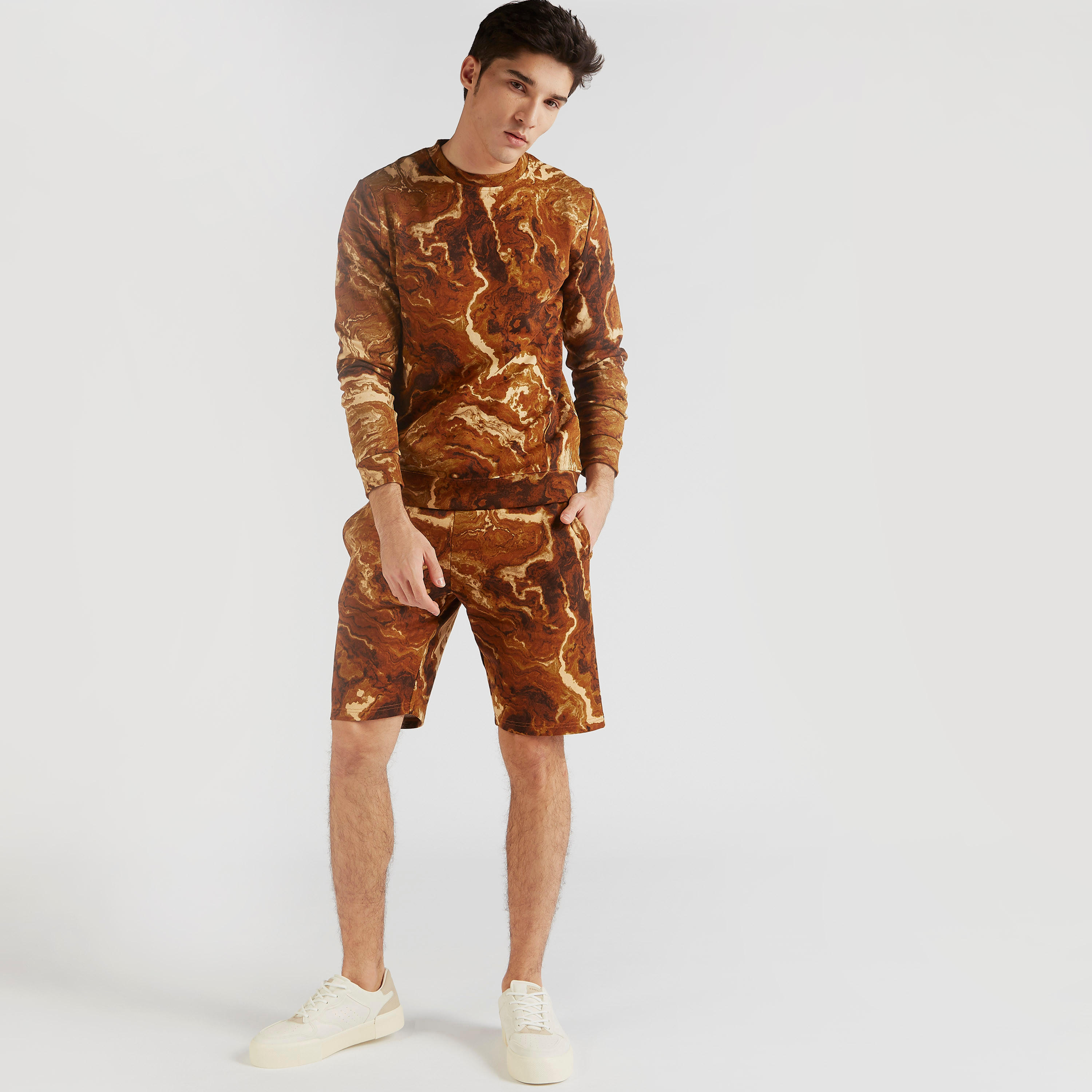 Iconic Print Slim-Fit Shorts with Drawstring Closure-men-clothing-bottoms-shorts-image-5