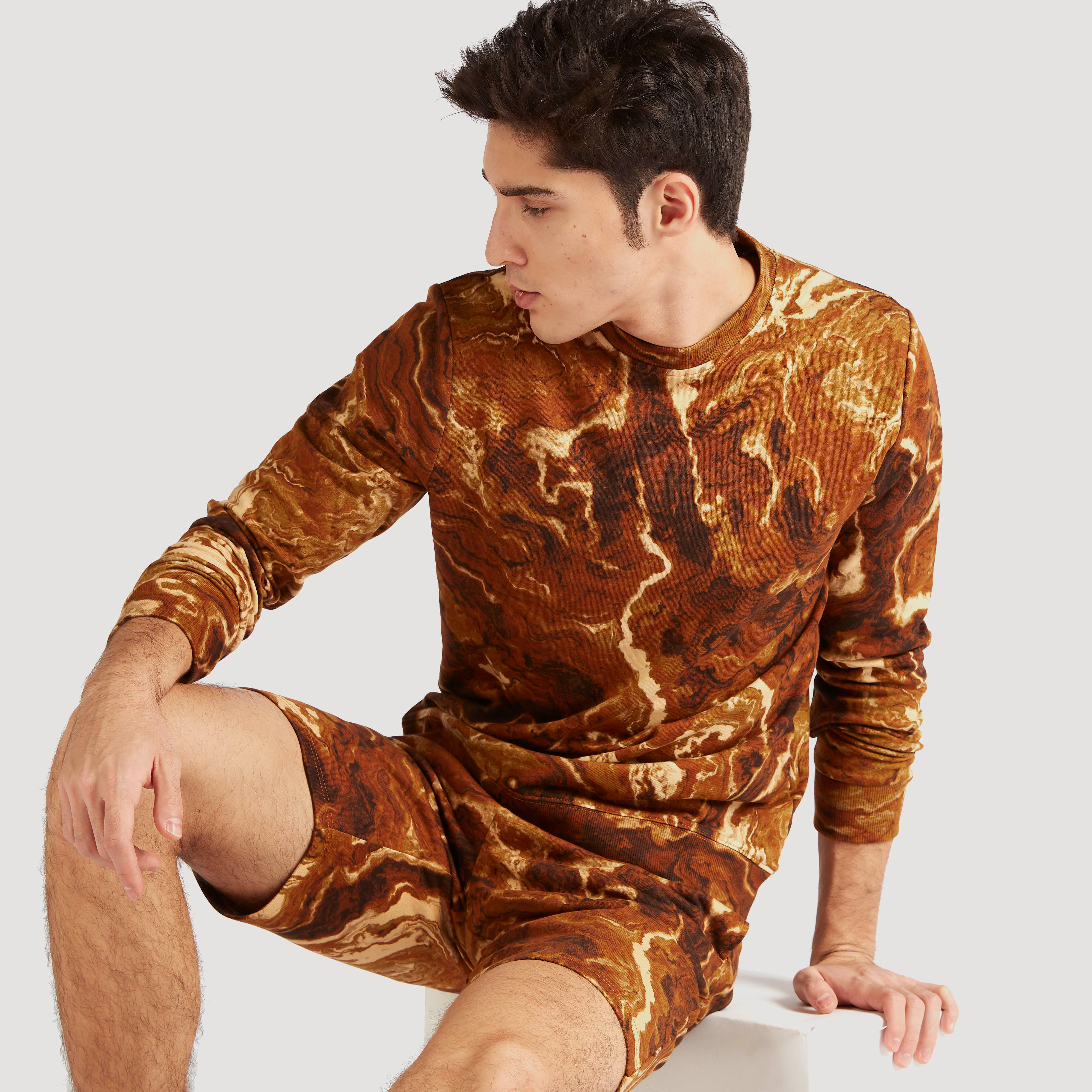 Printed Crew Neck Sweatshirt with Long Sleeves-men-winterwear-hoodiesandsweatshirts-image-5