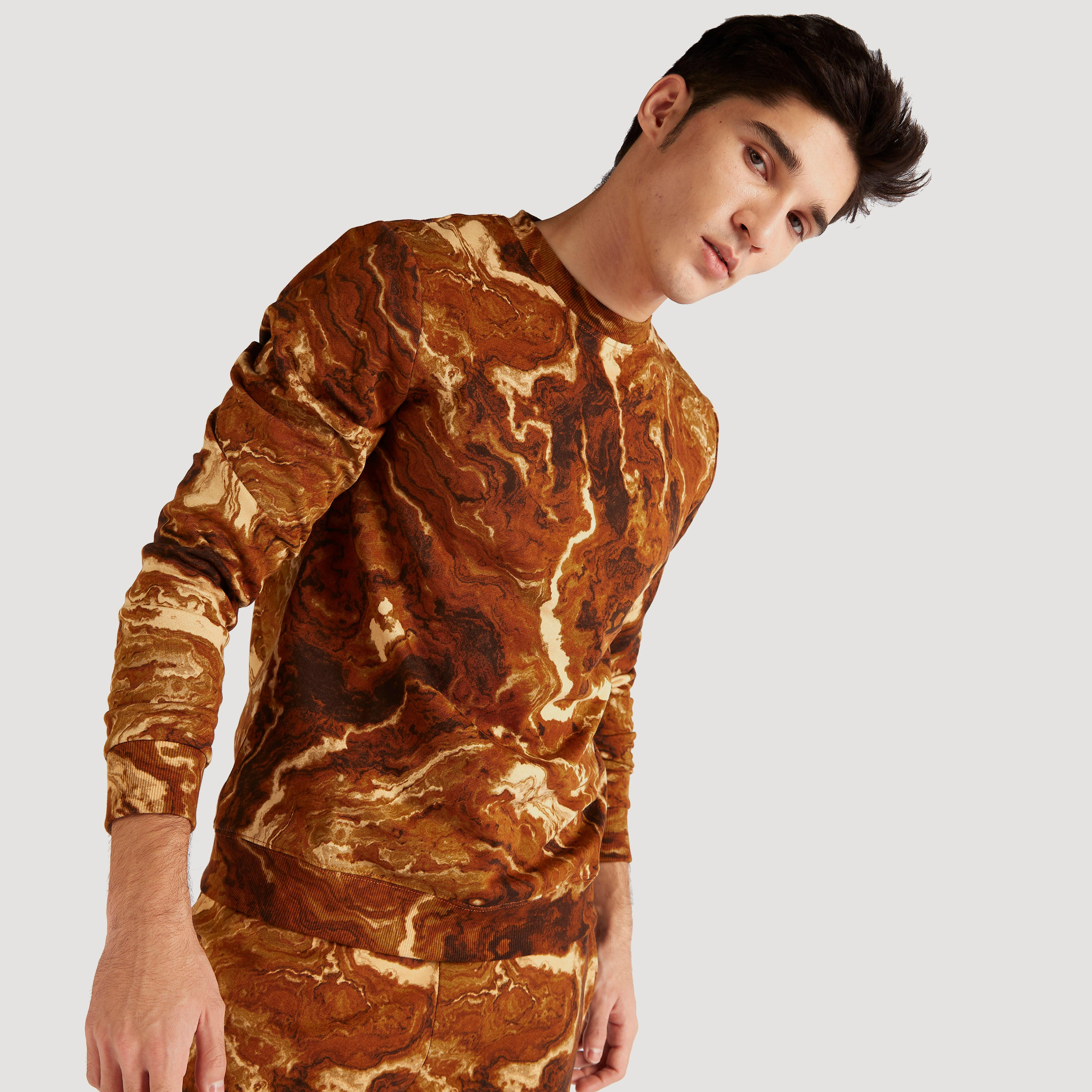 Printed Crew Neck Sweatshirt with Long Sleeves-men-winterwear-hoodiesandsweatshirts-image-6