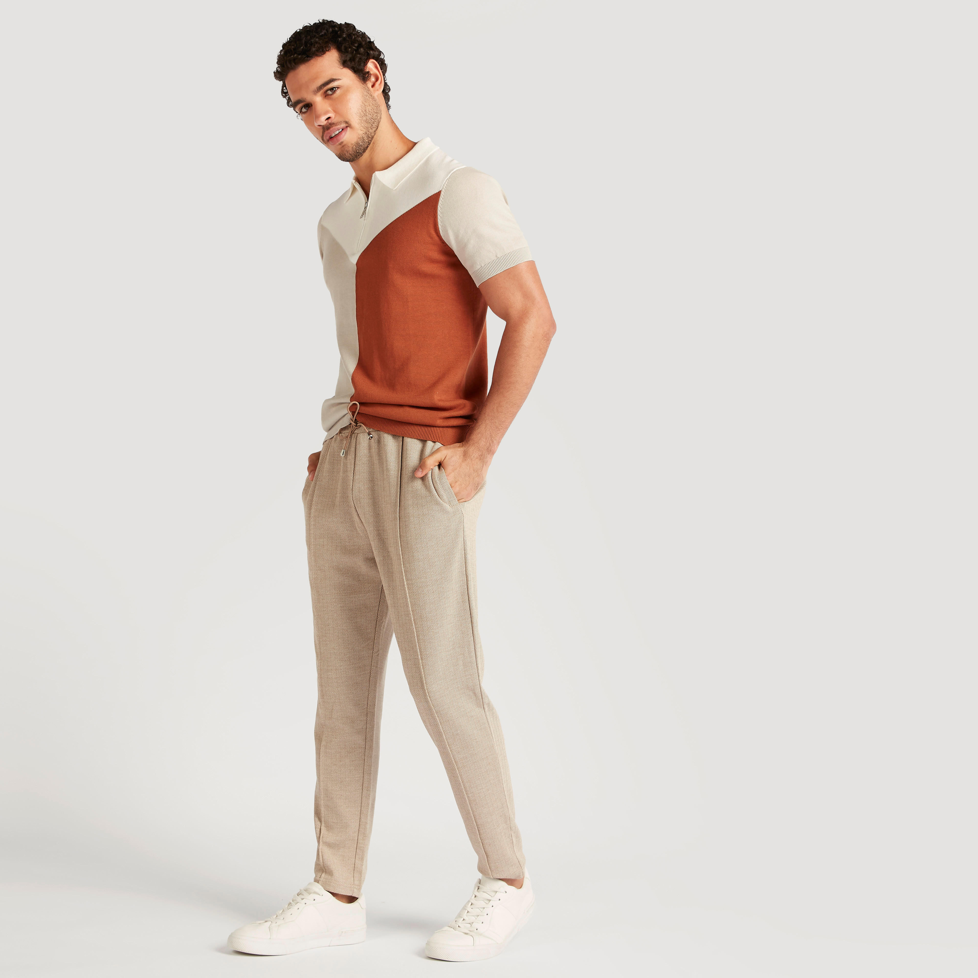 تيشيرت بولو بقوالب ملوّنة وسحّاب إغلاق وأكمام قصيرة من آيكونيك-men-clothing-tshirtsandpolos-polos-image-8
