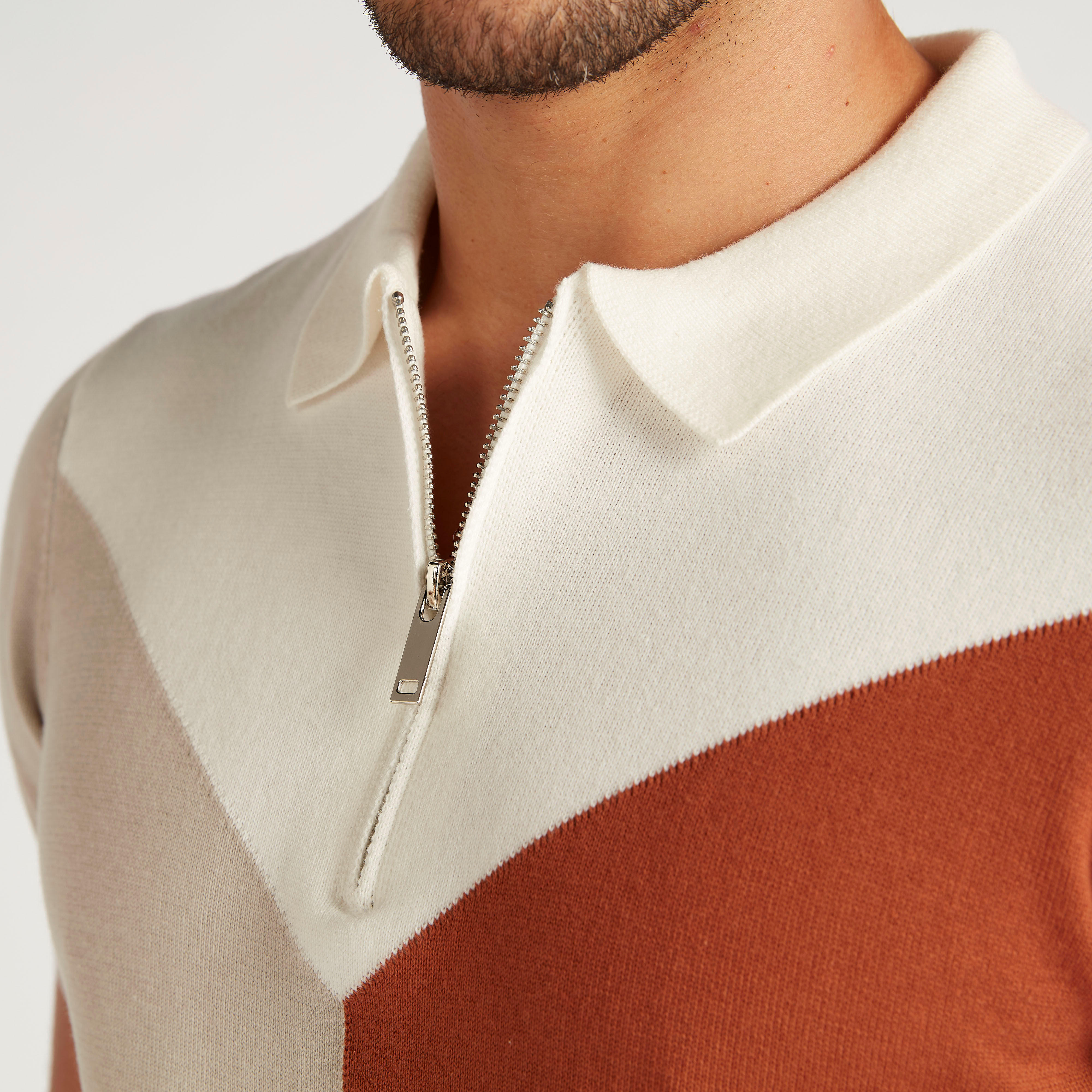 تيشيرت بولو بقوالب ملوّنة وسحّاب إغلاق وأكمام قصيرة من آيكونيك-men-clothing-tshirtsandpolos-polos-image-11