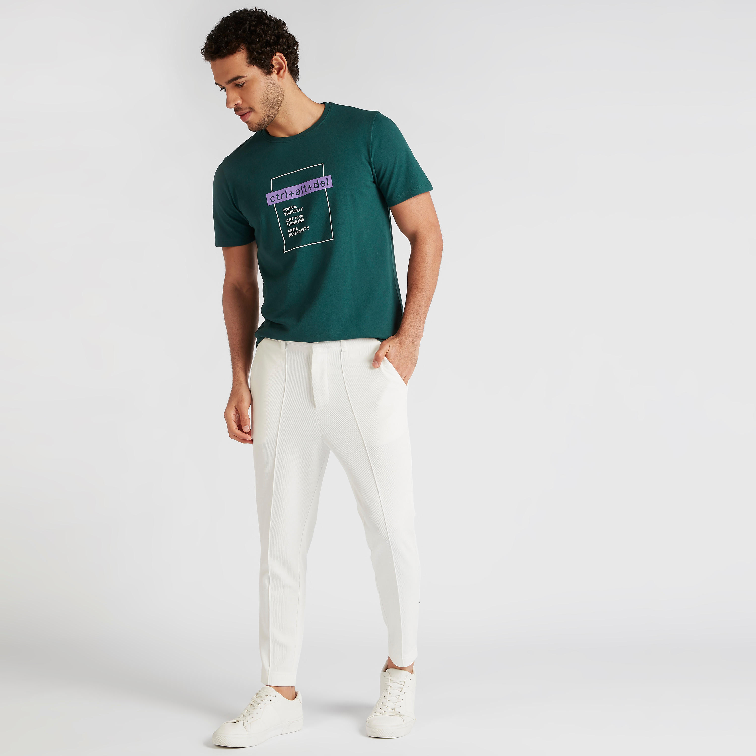 Iconic Printed T-shirt with Short Sleeves and Crew Neck-men-clothing-tshirtsandpolos-tshirts-image-2