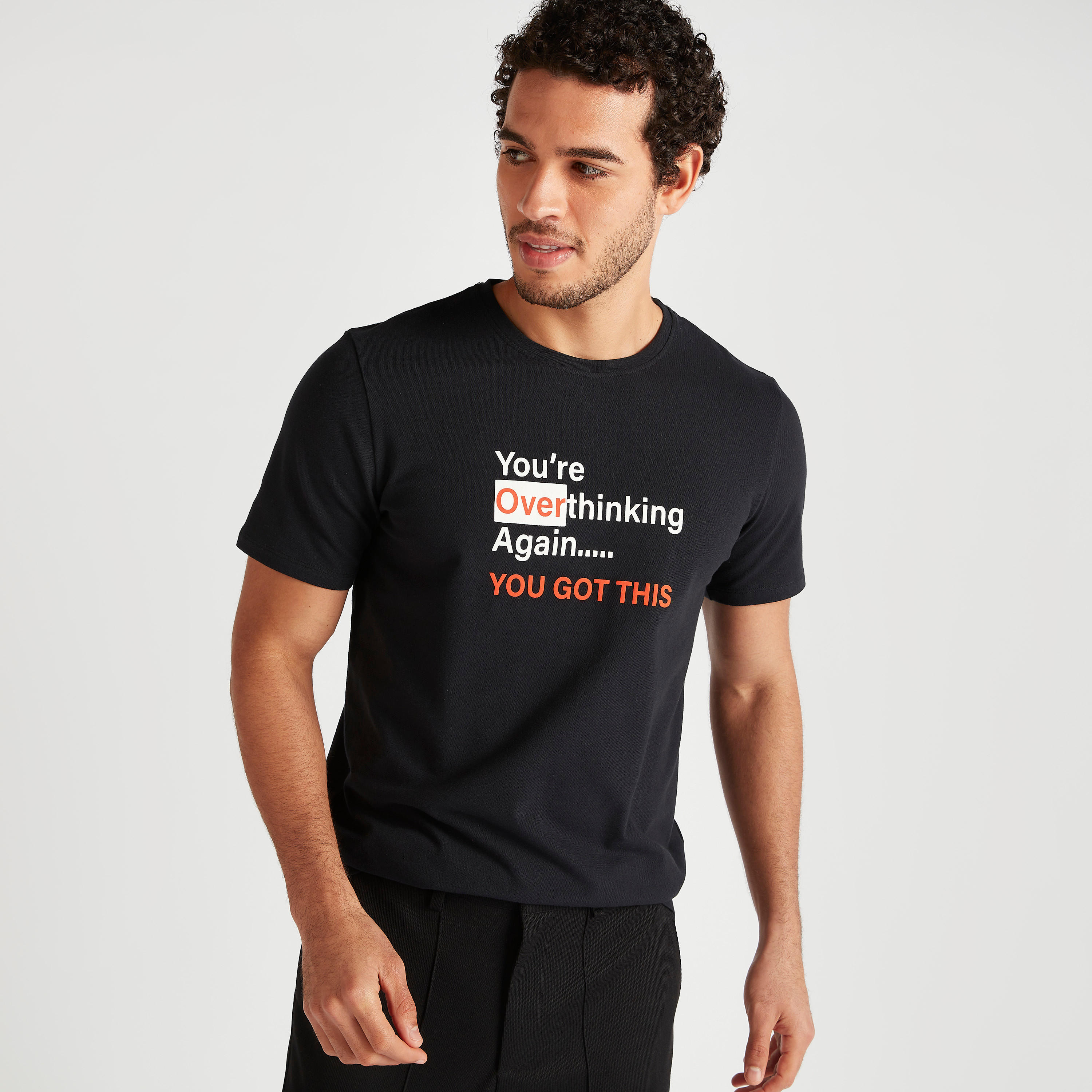 Iconic Typographic Print T-shirt with Short Sleeves and Crew Neck-men-clothing-tshirtsandpolos-tshirts-image-1